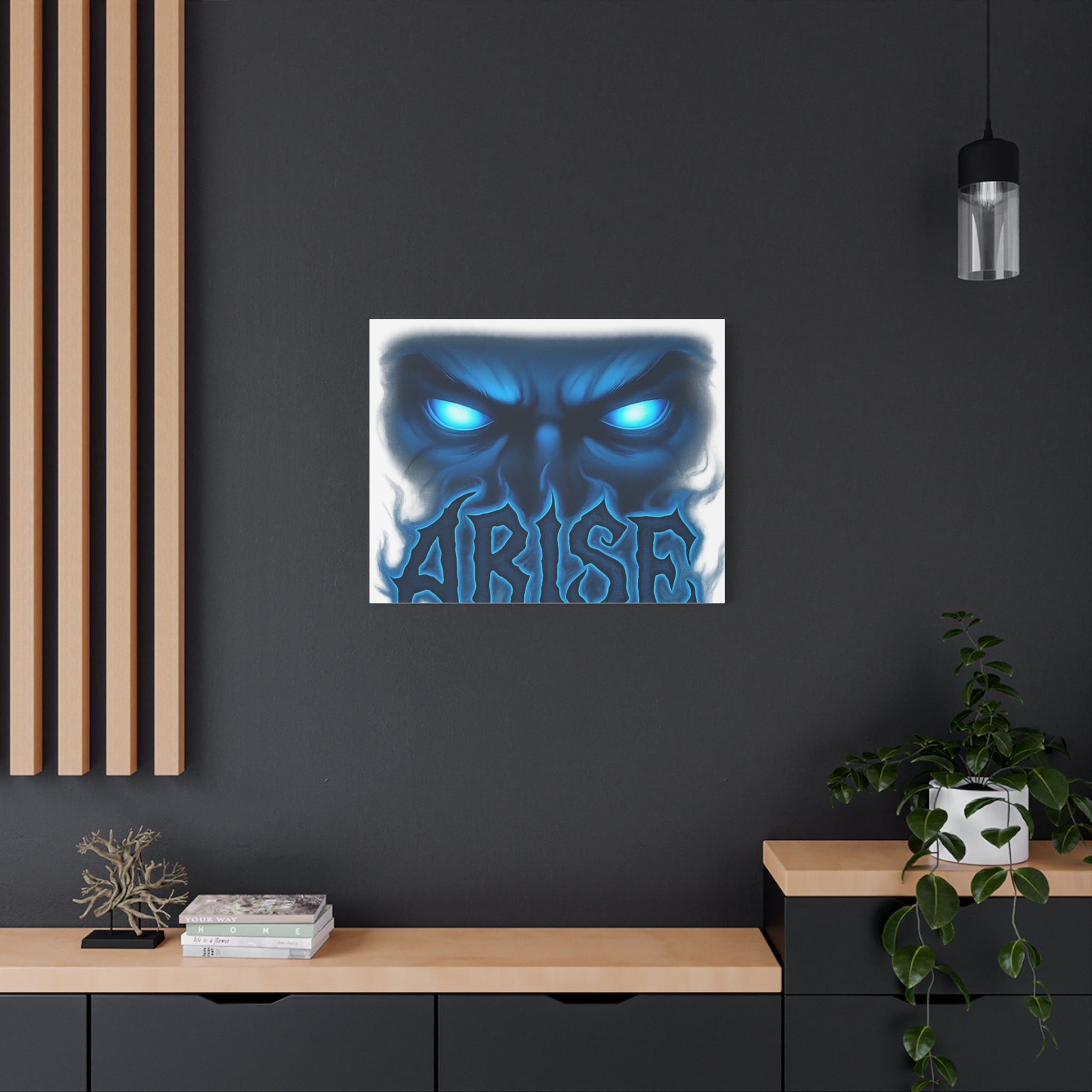 Arise Blue Demon Canvas Wall Art — Matte Stretched Horror Poster