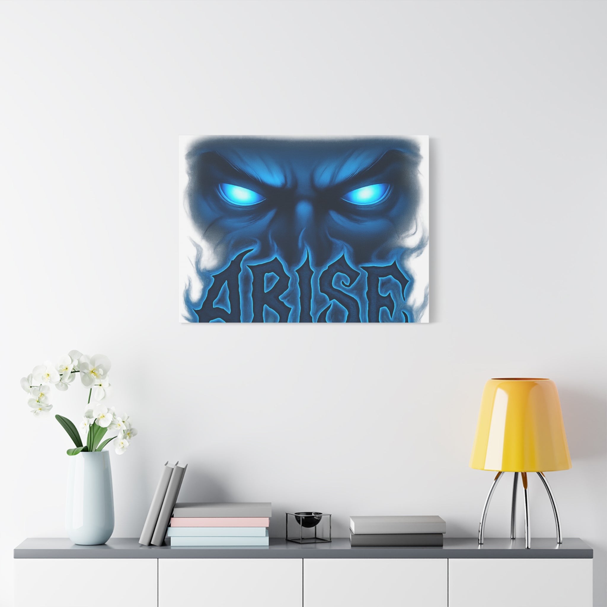 Arise Blue Demon Canvas Wall Art — Matte Stretched Horror Poster