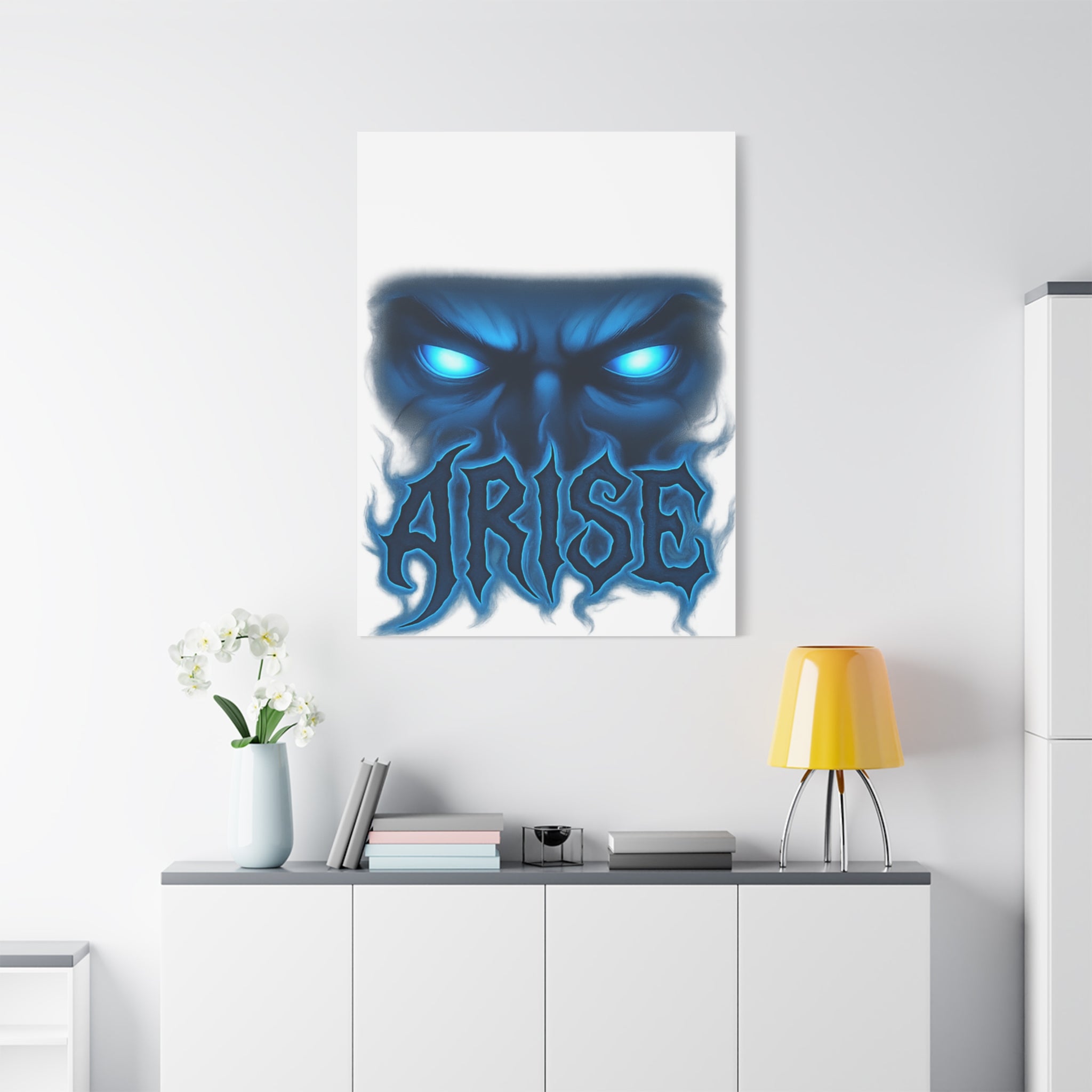 Arise Blue Demon Canvas Wall Art — Matte Stretched Horror Poster