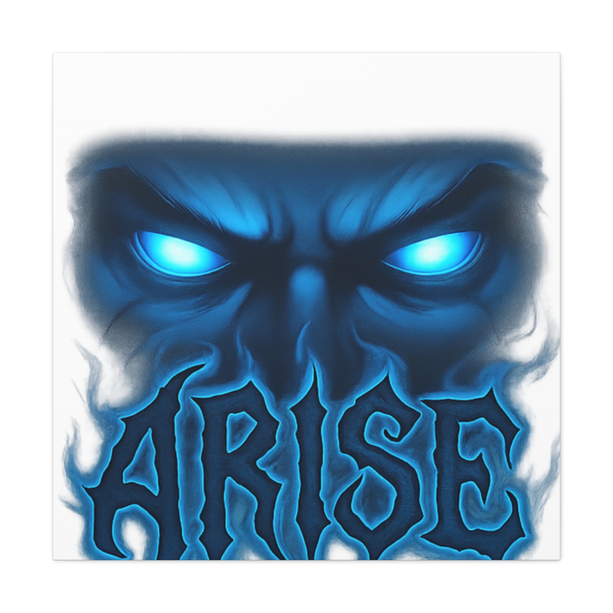 Arise Blue Demon Canvas Wall Art — Matte Stretched Horror Poster