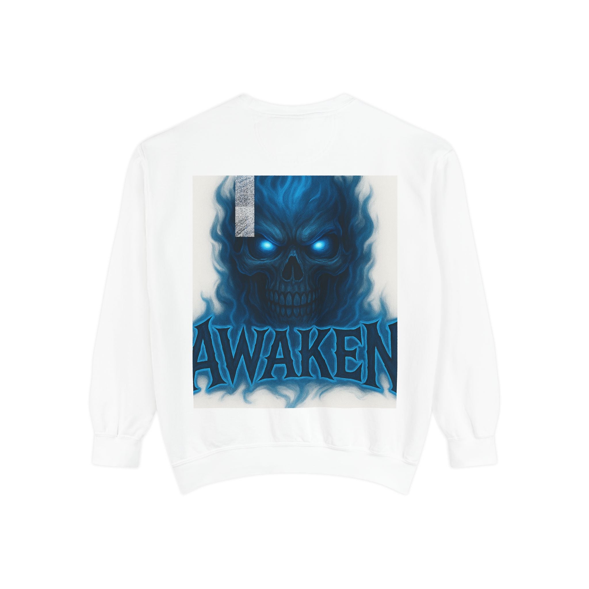 Arise Awake Blue Flame Skull Sweatshirt — Gothic Streetwear Crewneck