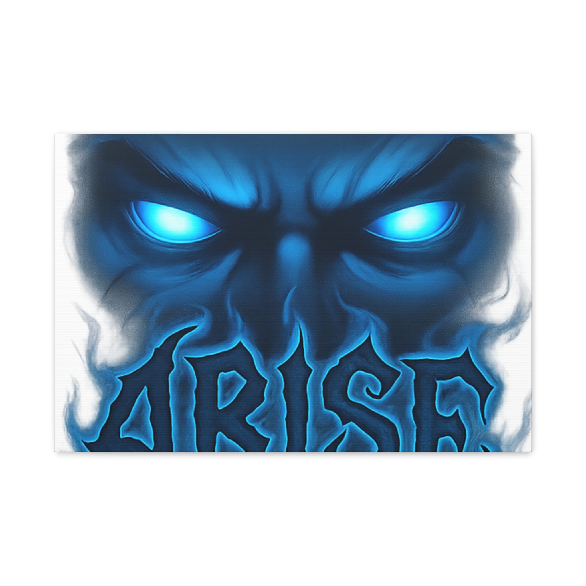 Arise Blue Demon Canvas Wall Art — Matte Stretched Horror Poster