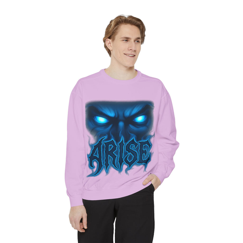 Arise Awake Blue Flame Skull Sweatshirt — Gothic Streetwear Crewneck