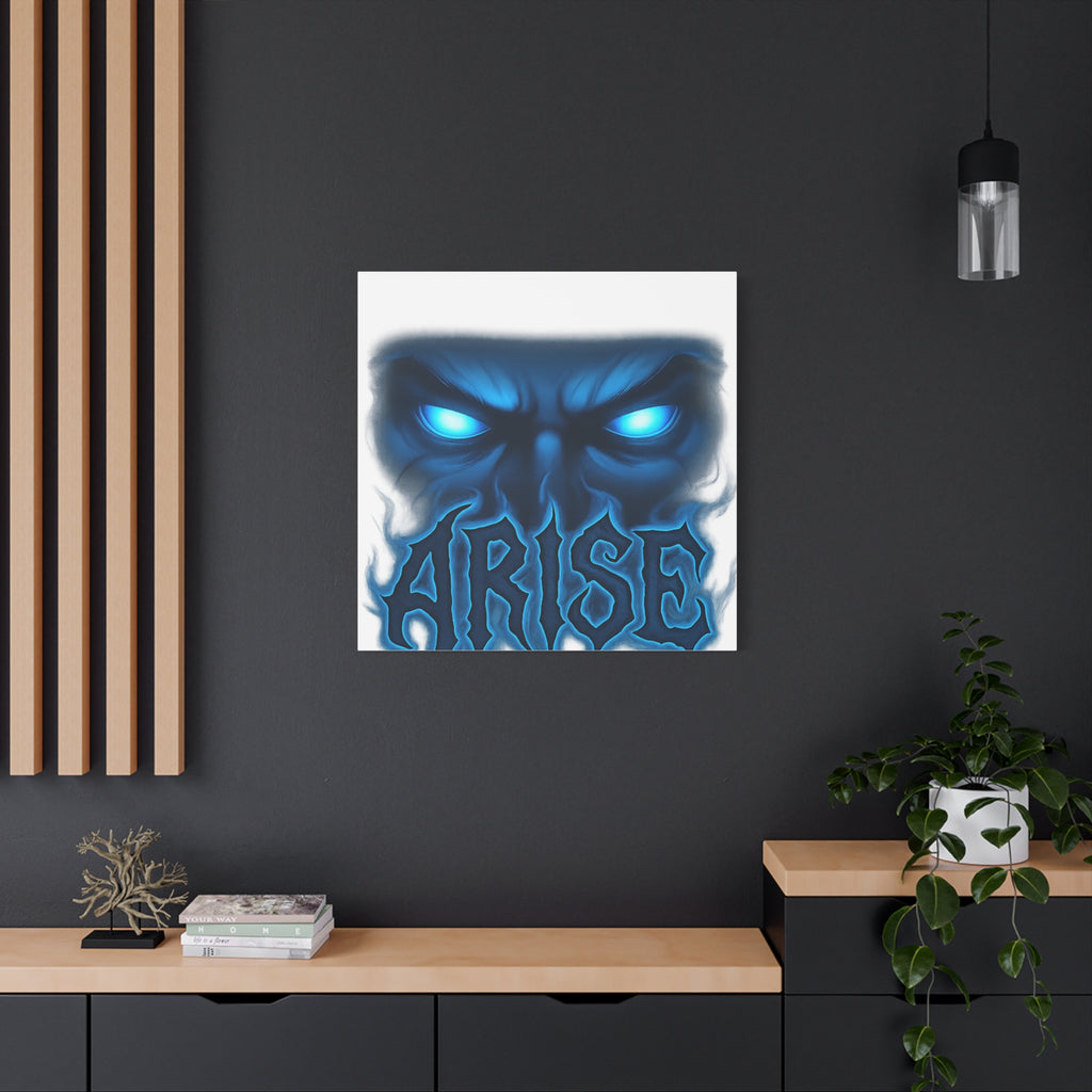 Arise Blue Demon Canvas Wall Art — Matte Stretched Horror Poster