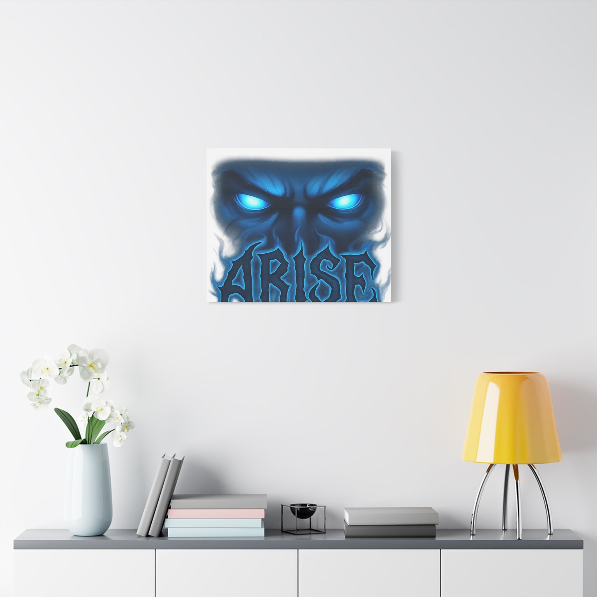 Arise Blue Demon Canvas Wall Art — Matte Stretched Horror Poster