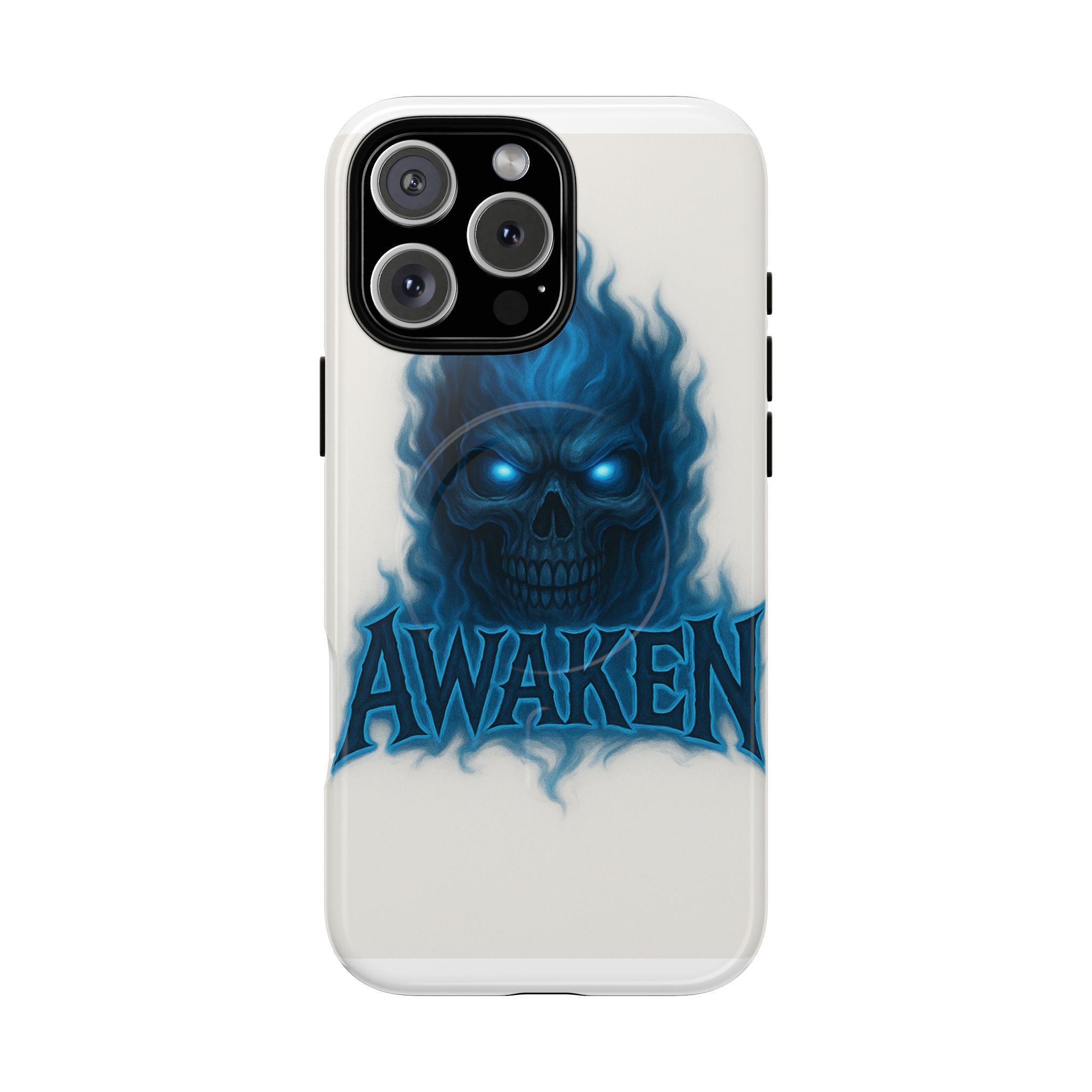 Awaken Blue Flame Skull Tough Magnetic Phone Case — Protective iPhone Cover