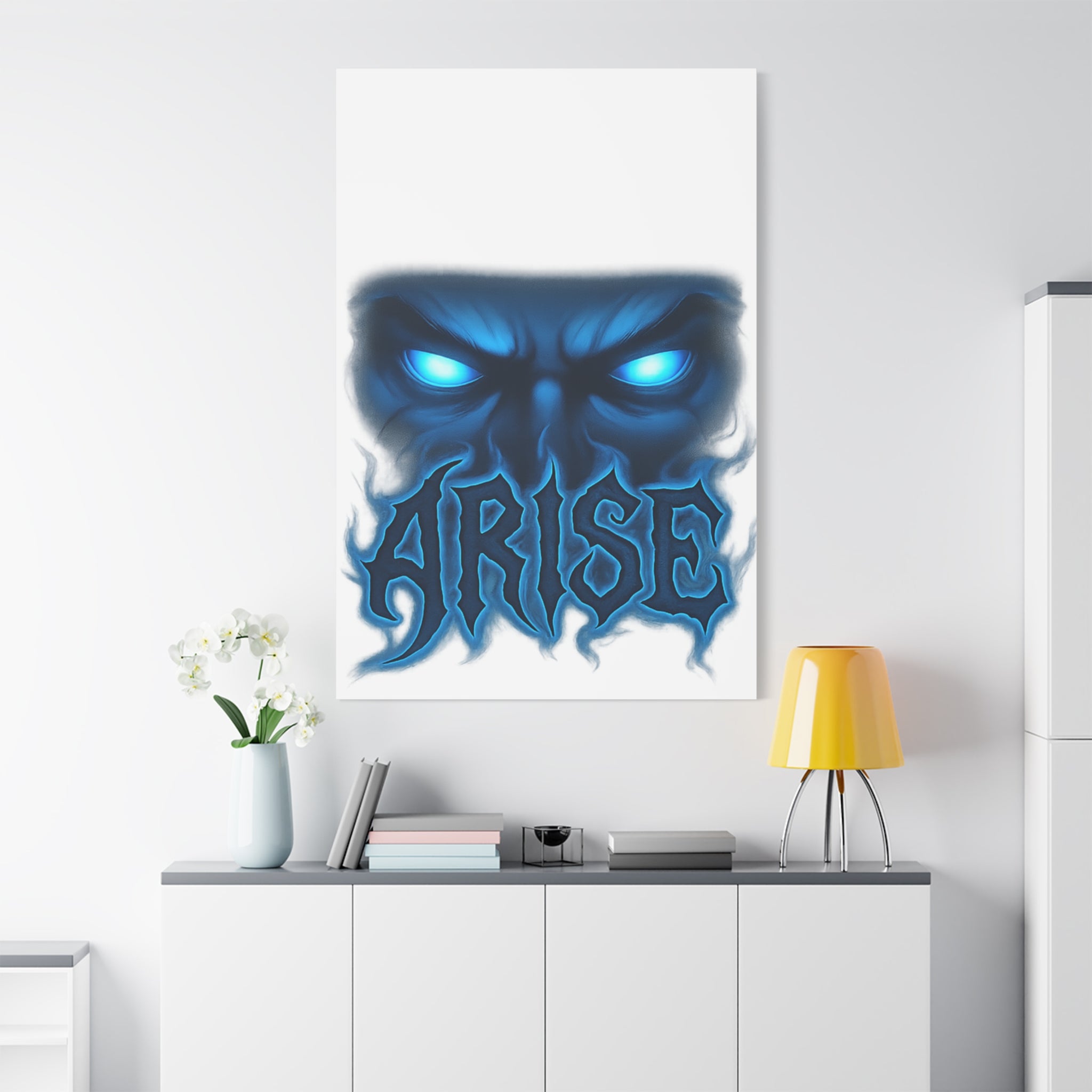 Arise Blue Demon Canvas Wall Art — Matte Stretched Horror Poster