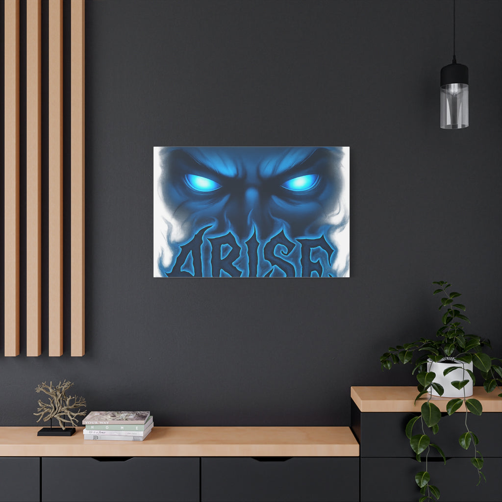 Arise Blue Demon Canvas Wall Art — Matte Stretched Horror Poster