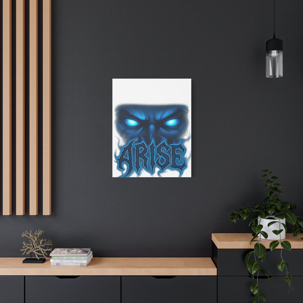 Arise Blue Demon Canvas Wall Art — Matte Stretched Horror Poster