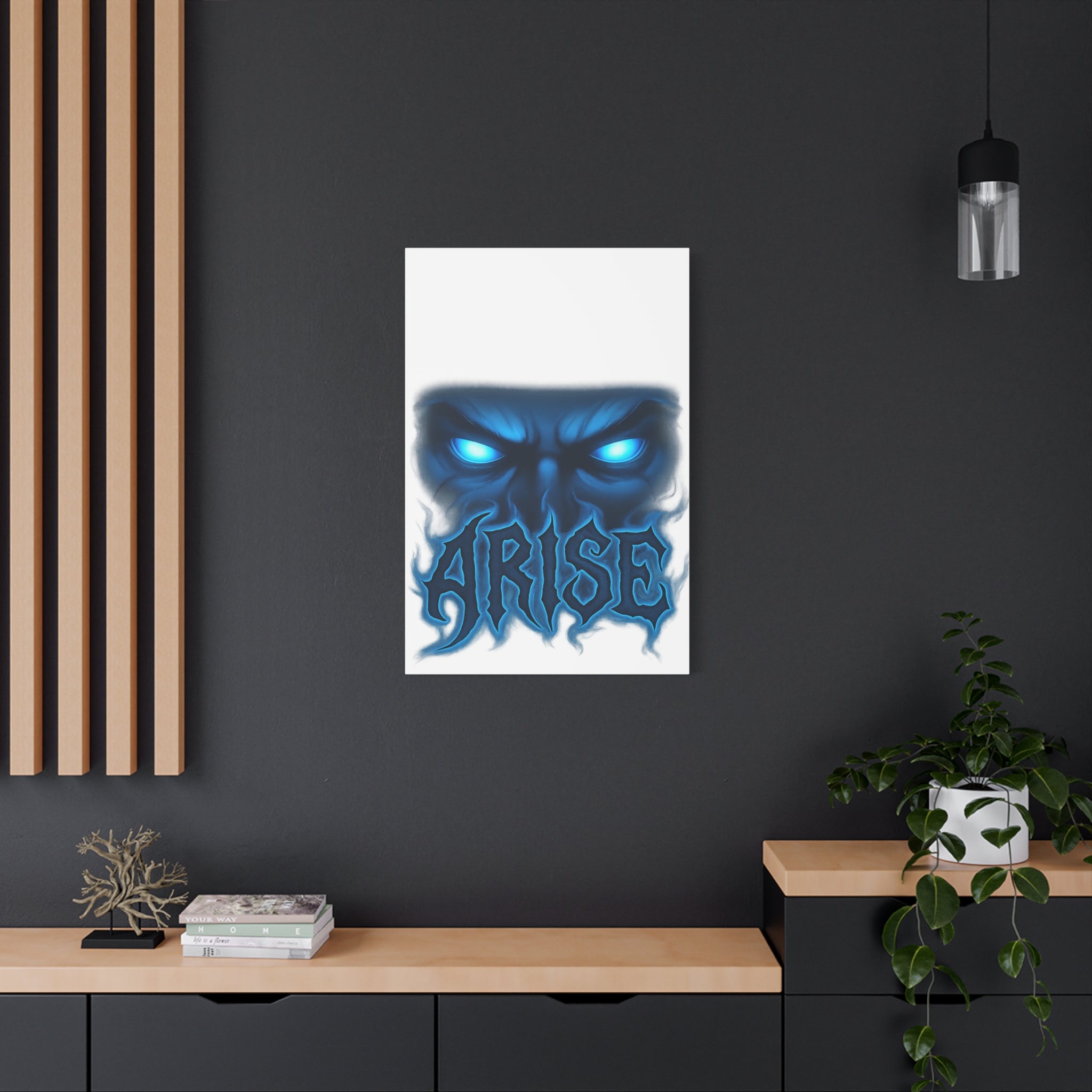 Arise Blue Demon Canvas Wall Art — Matte Stretched Horror Poster
