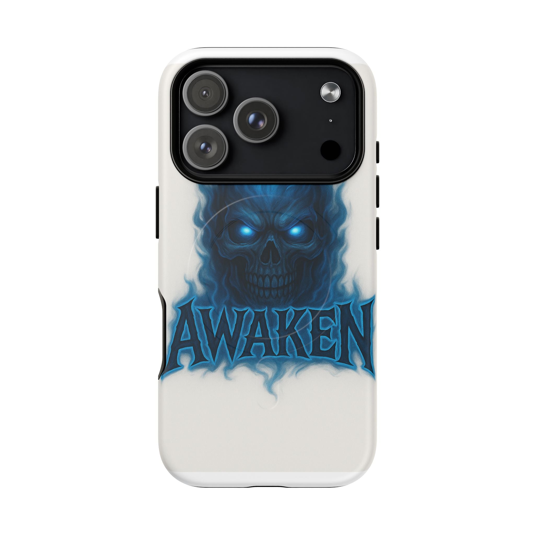 Awaken Blue Flame Skull Tough Magnetic Phone Case — Protective iPhone Cover