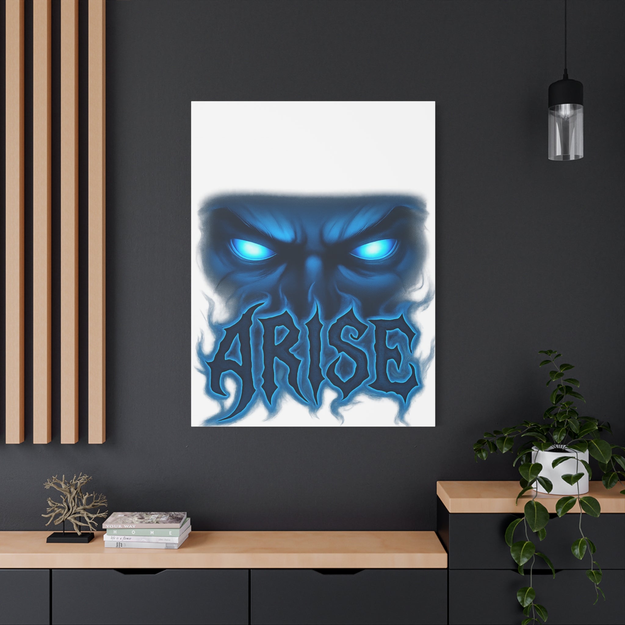Arise Blue Demon Canvas Wall Art — Matte Stretched Horror Poster