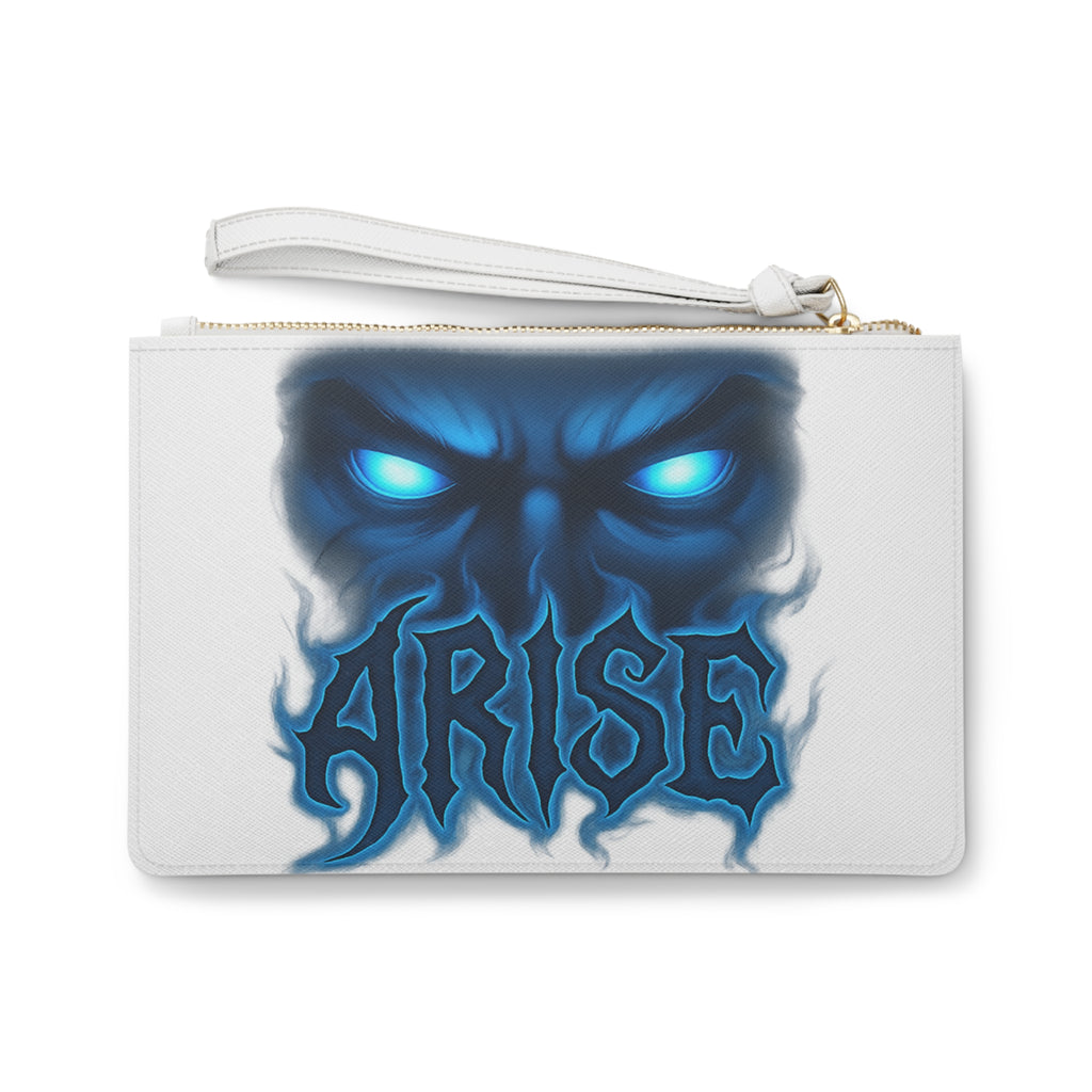 Arise Blue Demon Clutch Bag — Gothic Eyes Wristlet for Fans of Dark Aesthetic
