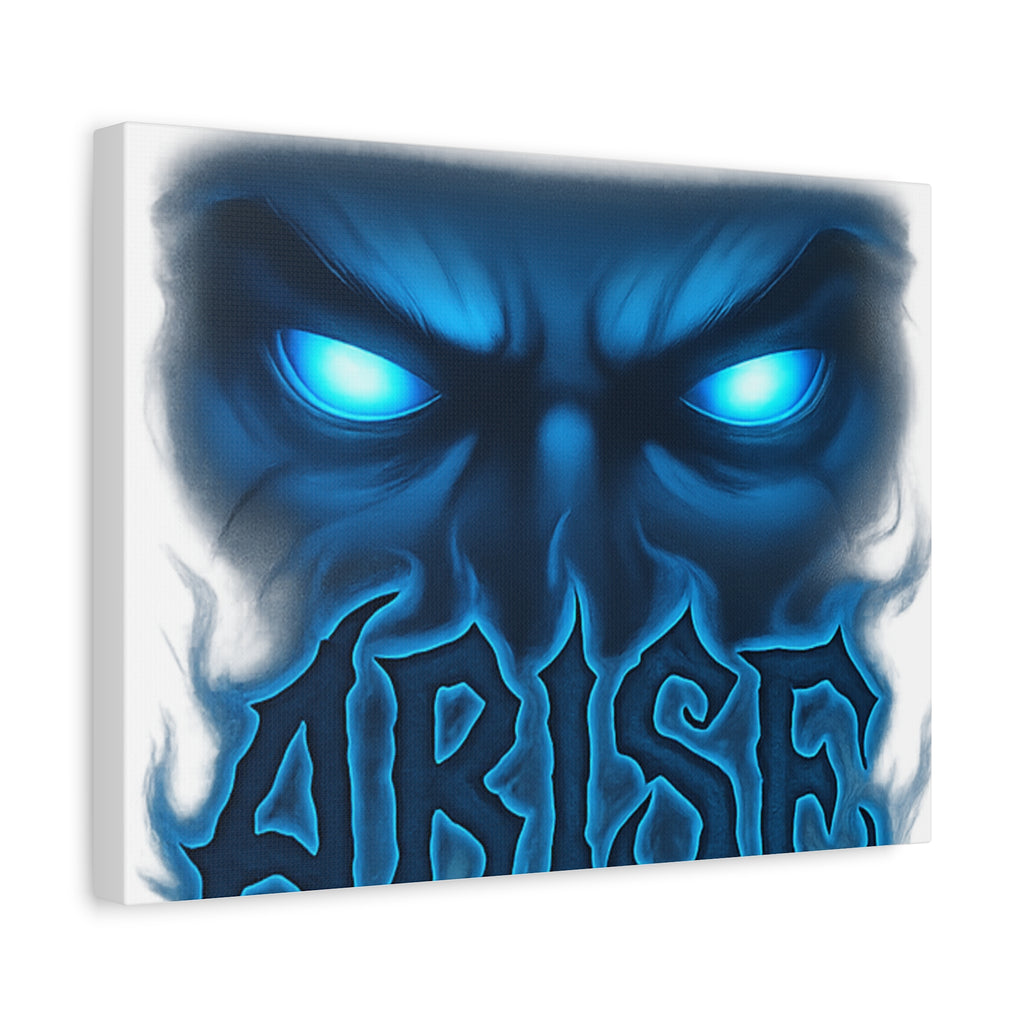 Arise Blue Demon Canvas Wall Art — Matte Stretched Horror Poster