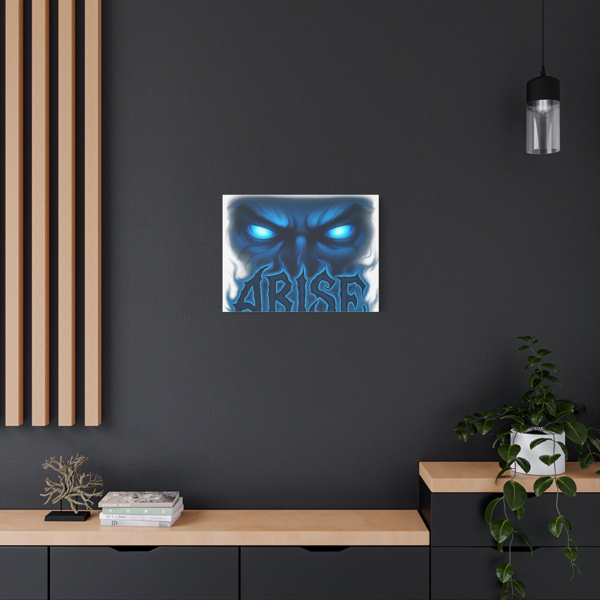 Arise Blue Demon Canvas Wall Art — Matte Stretched Horror Poster