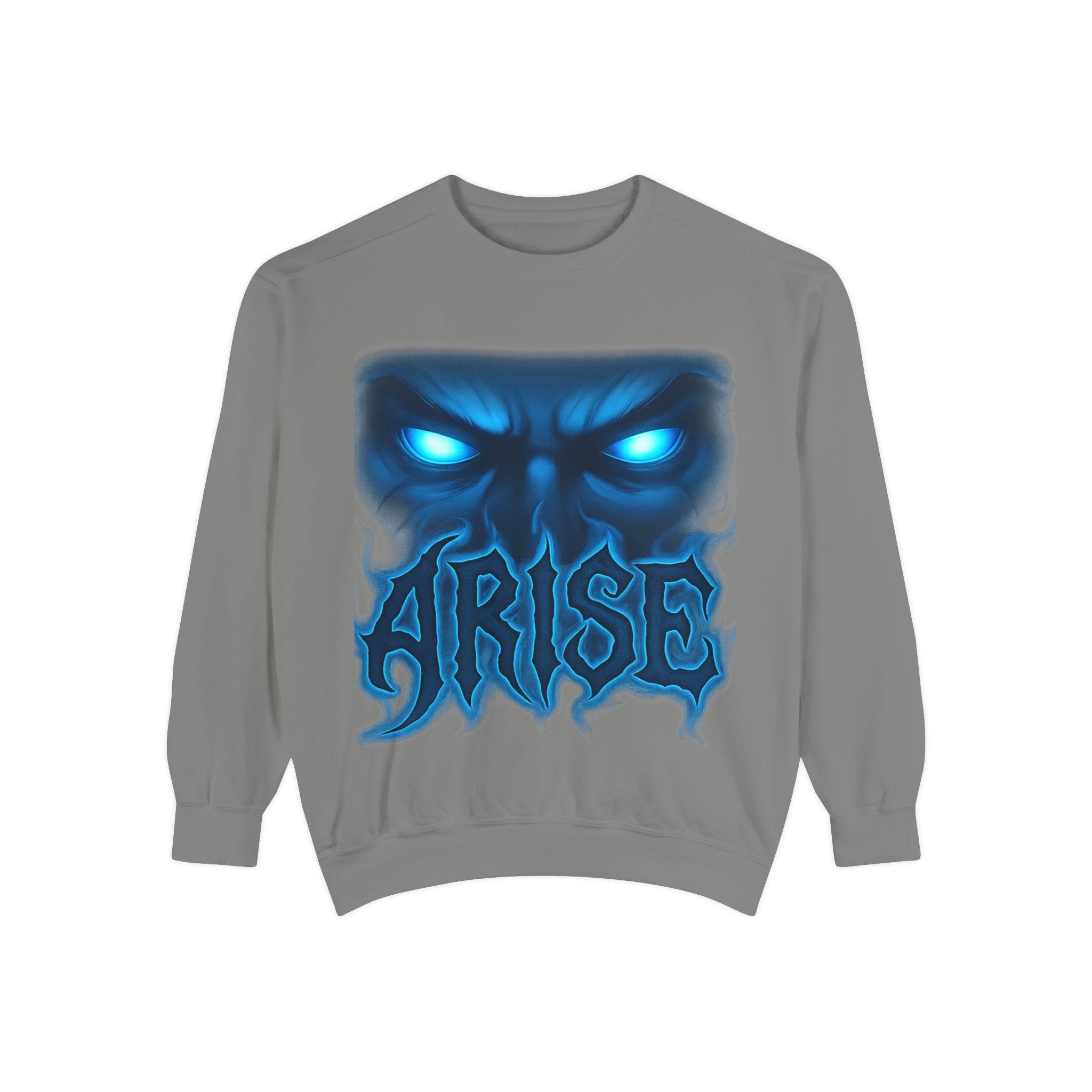 Arise Awake Blue Flame Skull Sweatshirt — Gothic Streetwear Crewneck