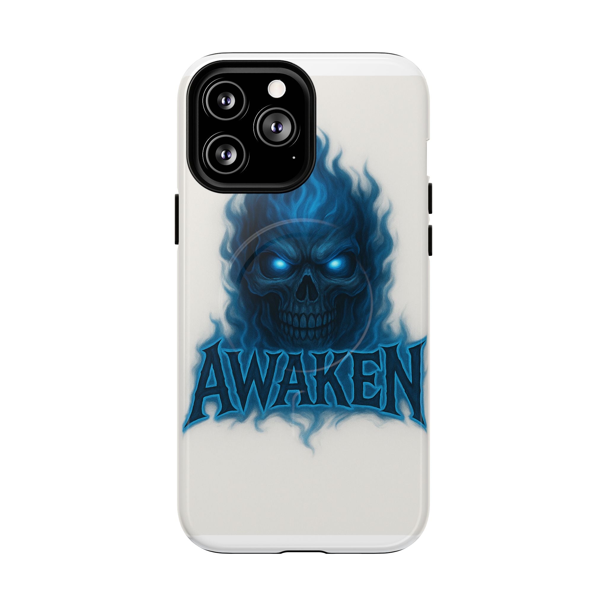Awaken Blue Flame Skull Tough Magnetic Phone Case — Protective iPhone Cover