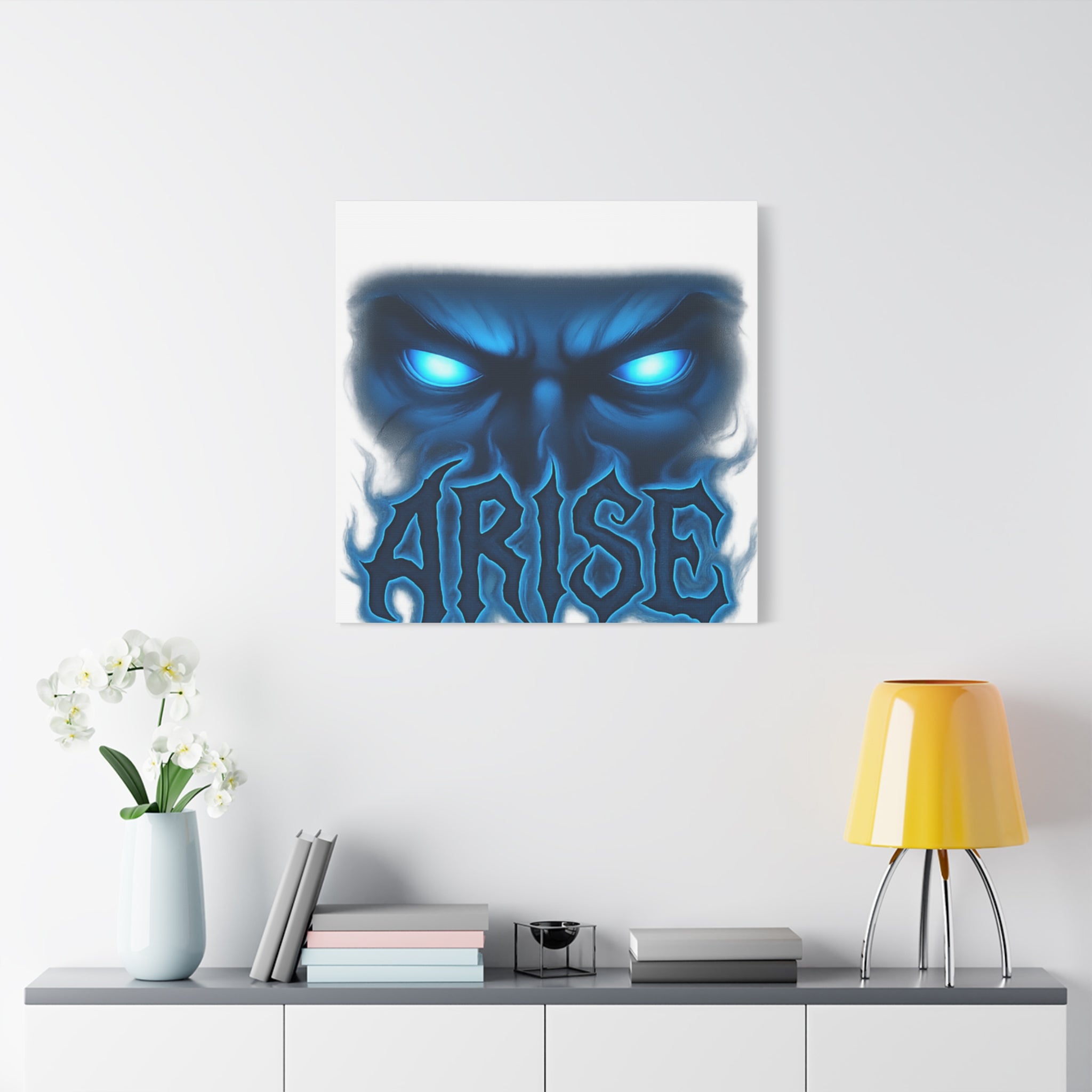 Arise Blue Demon Canvas Wall Art — Matte Stretched Horror Poster