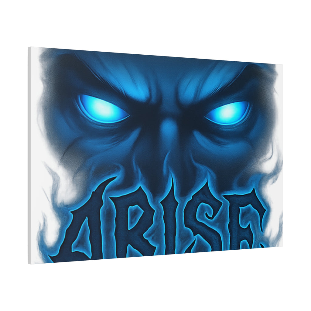 Arise Blue Demon Canvas Wall Art — Matte Stretched Horror Poster