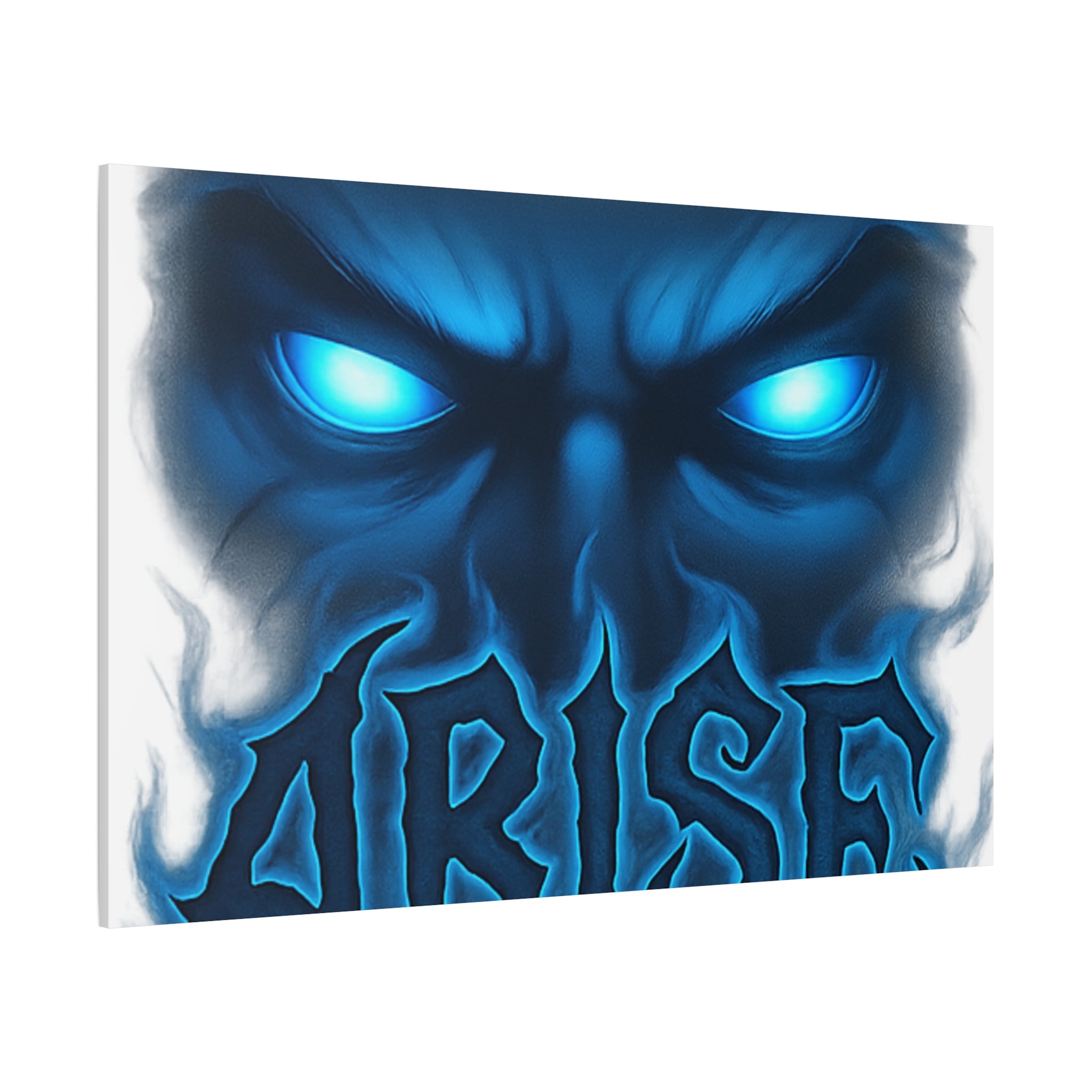 Arise Blue Demon Canvas Wall Art — Matte Stretched Horror Poster