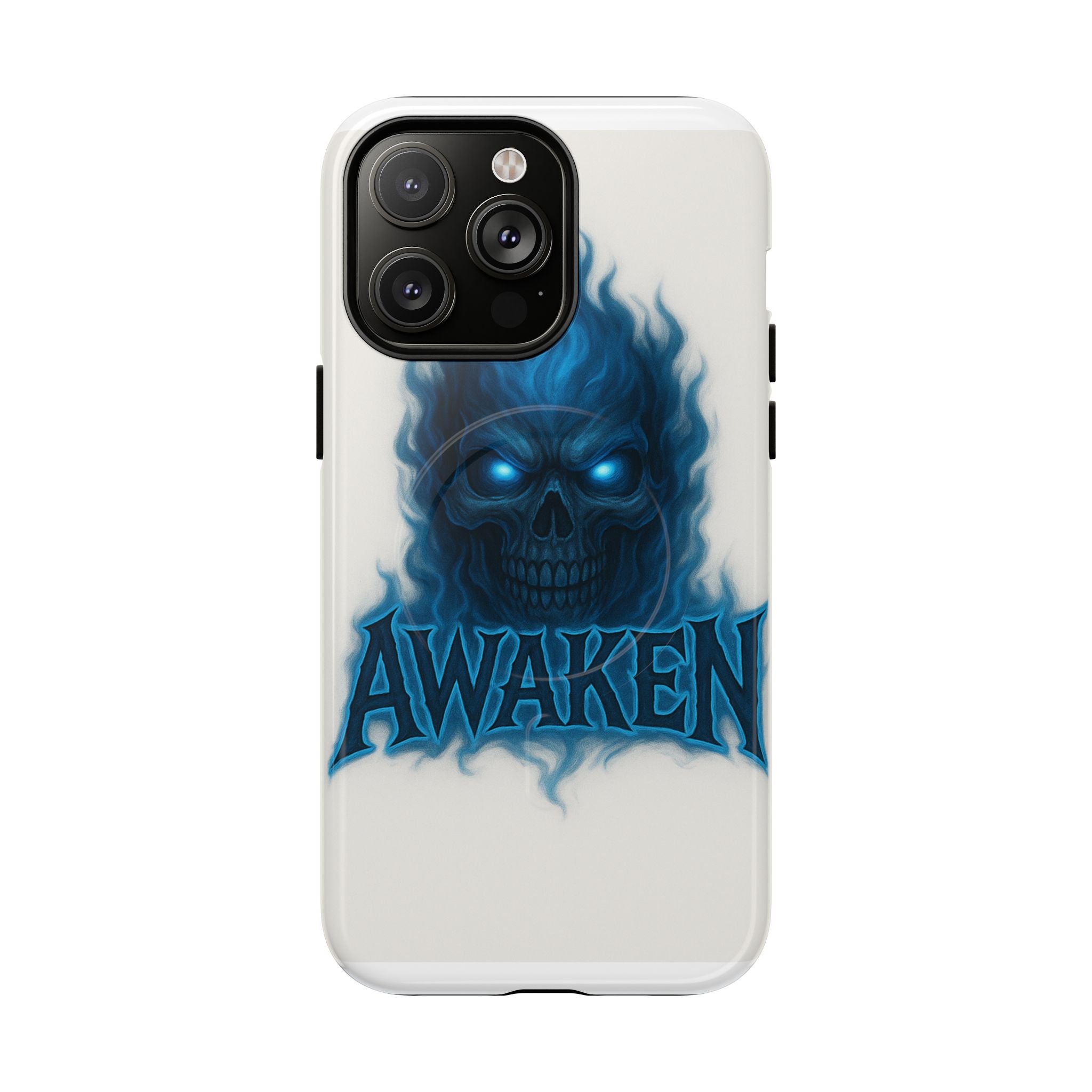 Awaken Blue Flame Skull Tough Magnetic Phone Case — Protective iPhone Cover