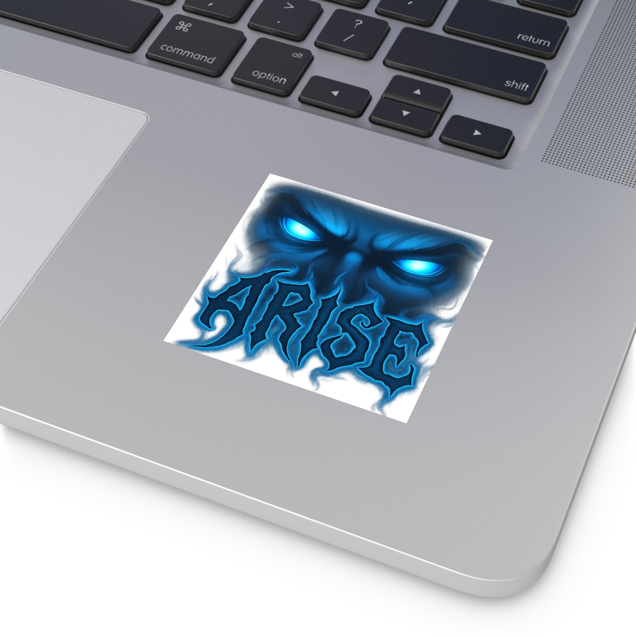Arise Blue Demon Eyes Square Sticker — Dark Fantasy Vinyl Decal