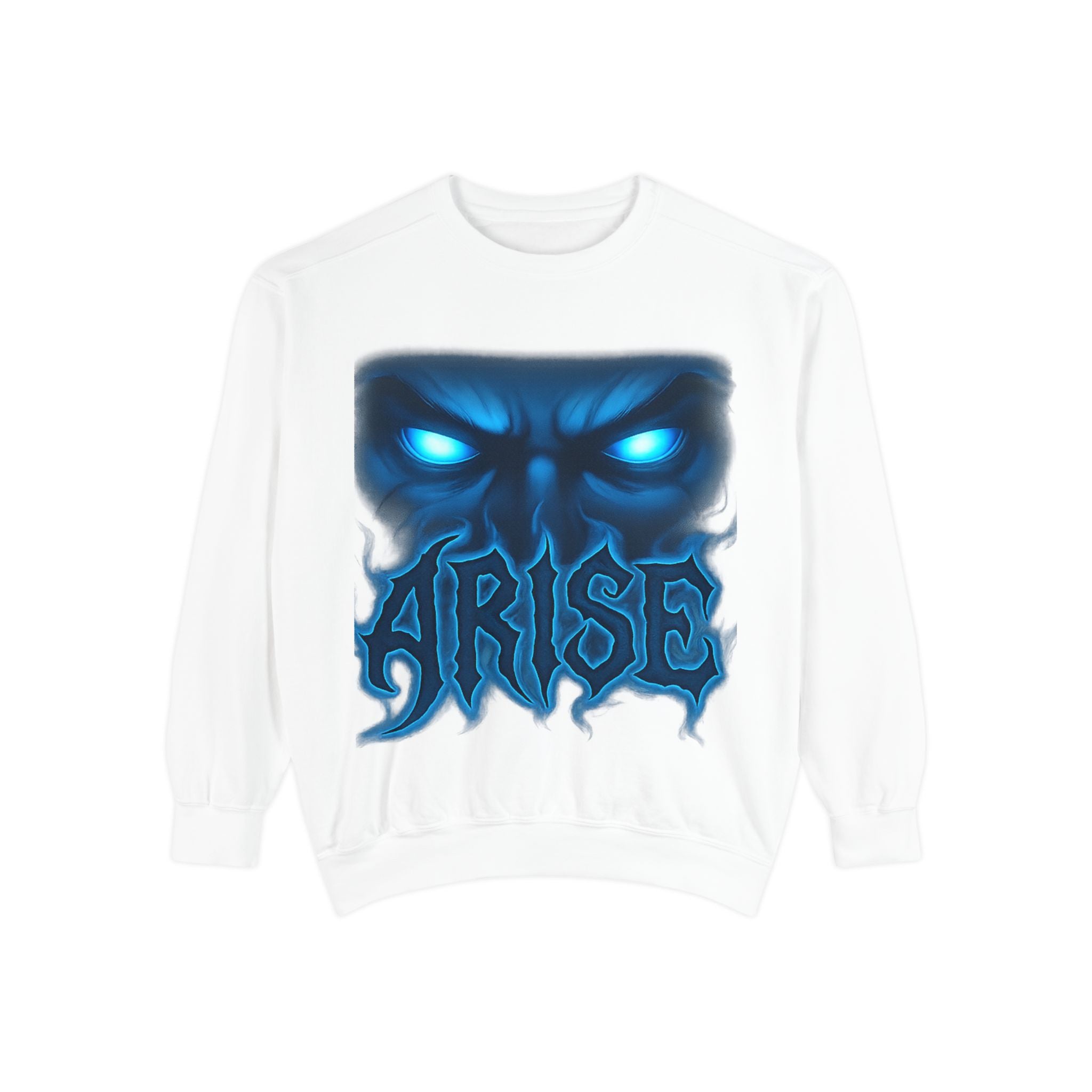 Arise Awake Blue Flame Skull Sweatshirt — Gothic Streetwear Crewneck