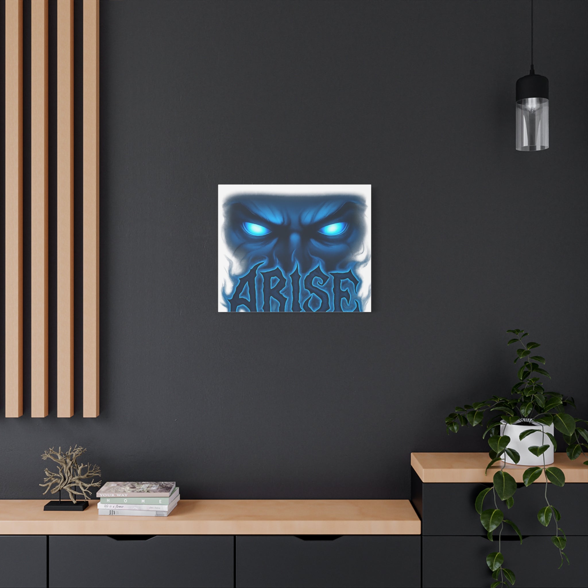 Arise Blue Demon Canvas Wall Art — Matte Stretched Horror Poster