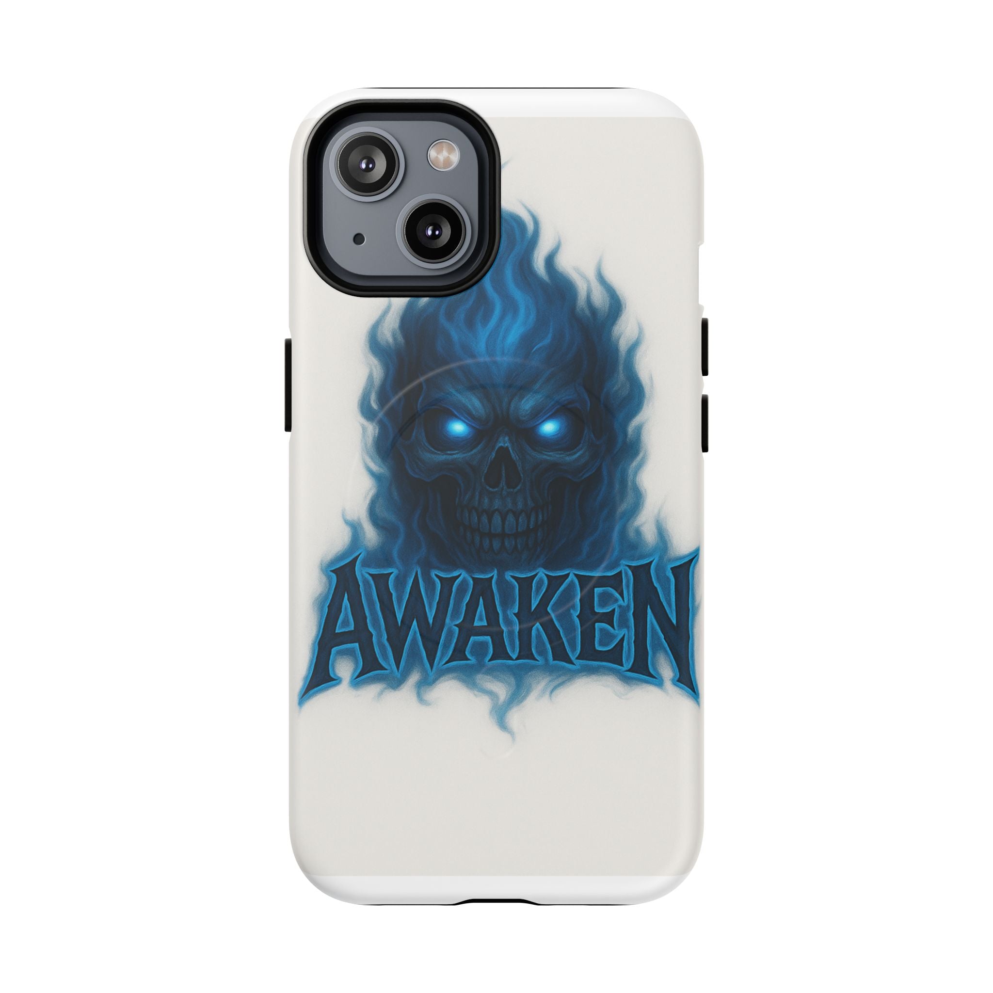 Awaken Blue Flame Skull Tough Magnetic Phone Case — Protective iPhone Cover