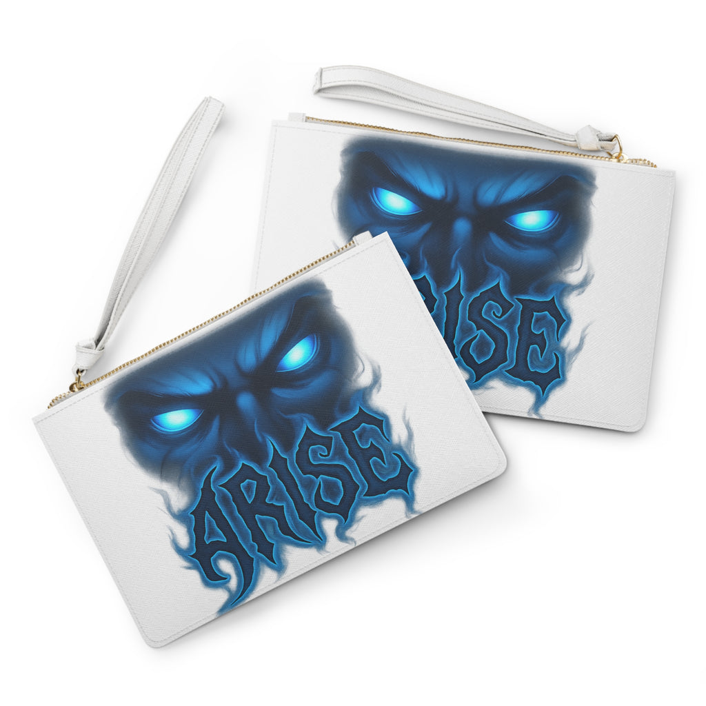 Arise Blue Demon Clutch Bag — Gothic Eyes Wristlet for Fans of Dark Aesthetic