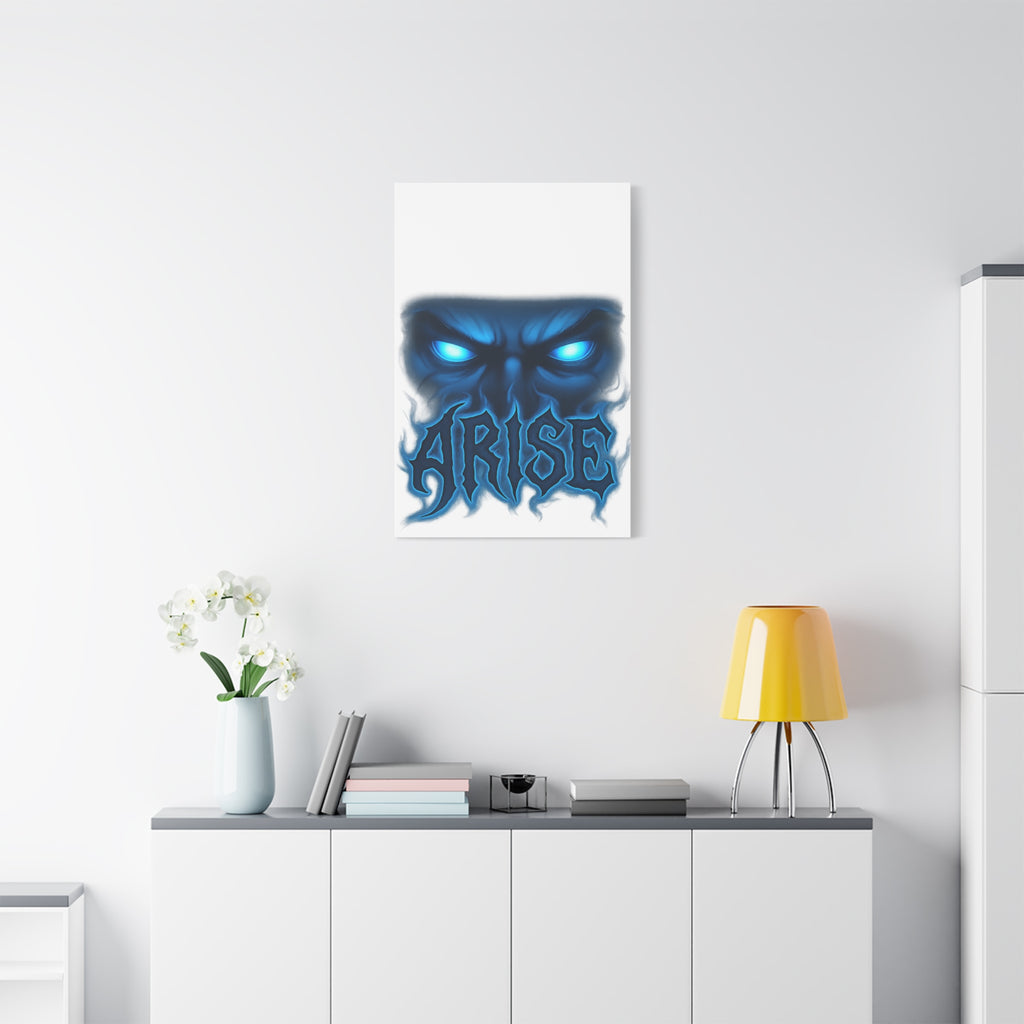 Arise Blue Demon Canvas Wall Art — Matte Stretched Horror Poster