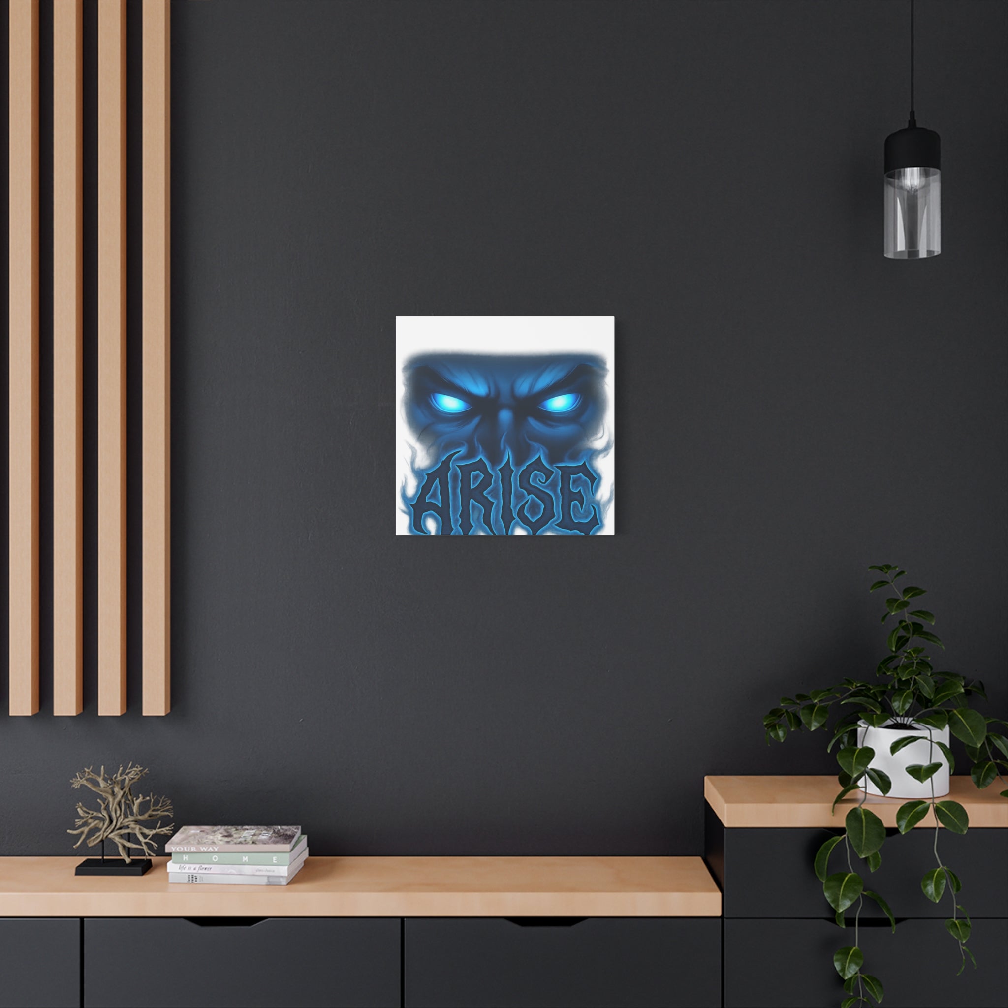Arise Blue Demon Canvas Wall Art — Matte Stretched Horror Poster
