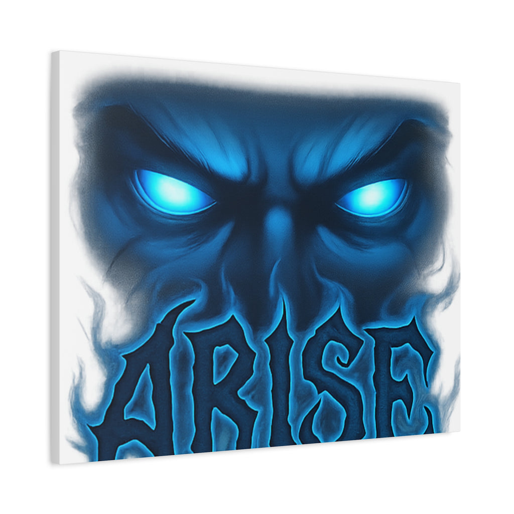 Arise Blue Demon Canvas Wall Art — Matte Stretched Horror Poster