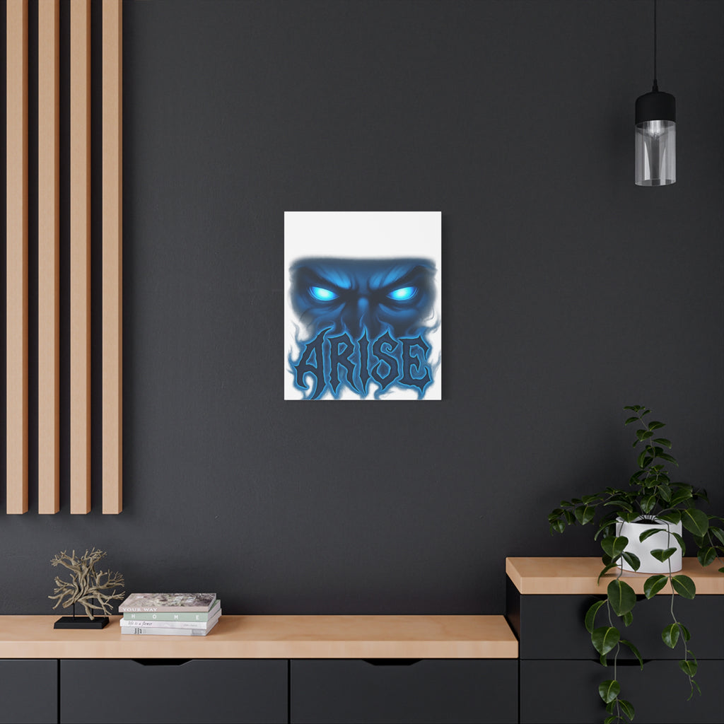Arise Blue Demon Canvas Wall Art — Matte Stretched Horror Poster