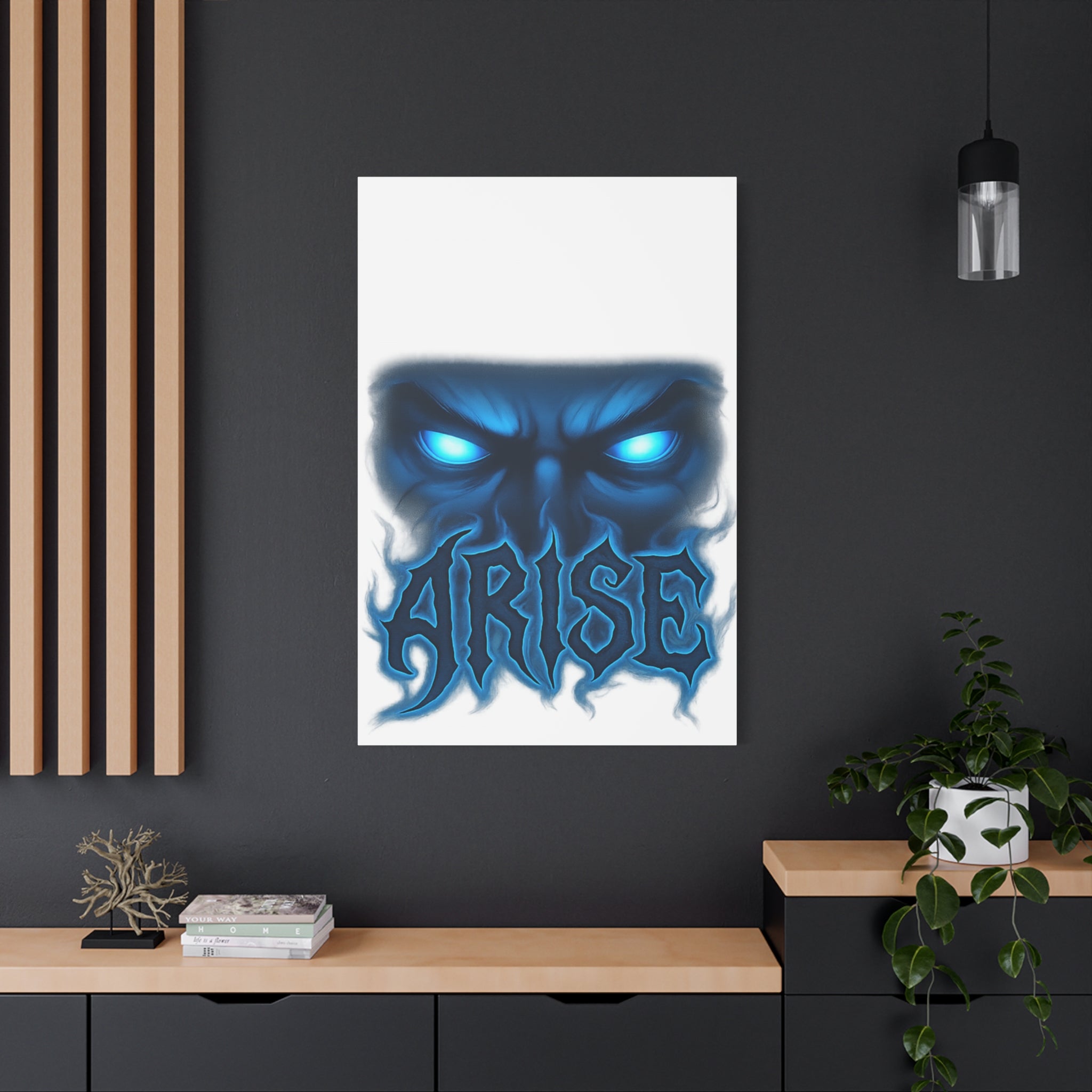Arise Blue Demon Canvas Wall Art — Matte Stretched Horror Poster