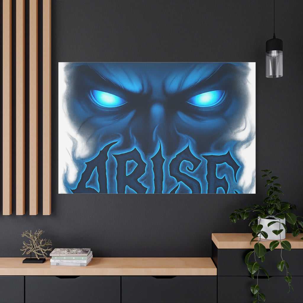Arise Blue Demon Canvas Wall Art — Matte Stretched Horror Poster