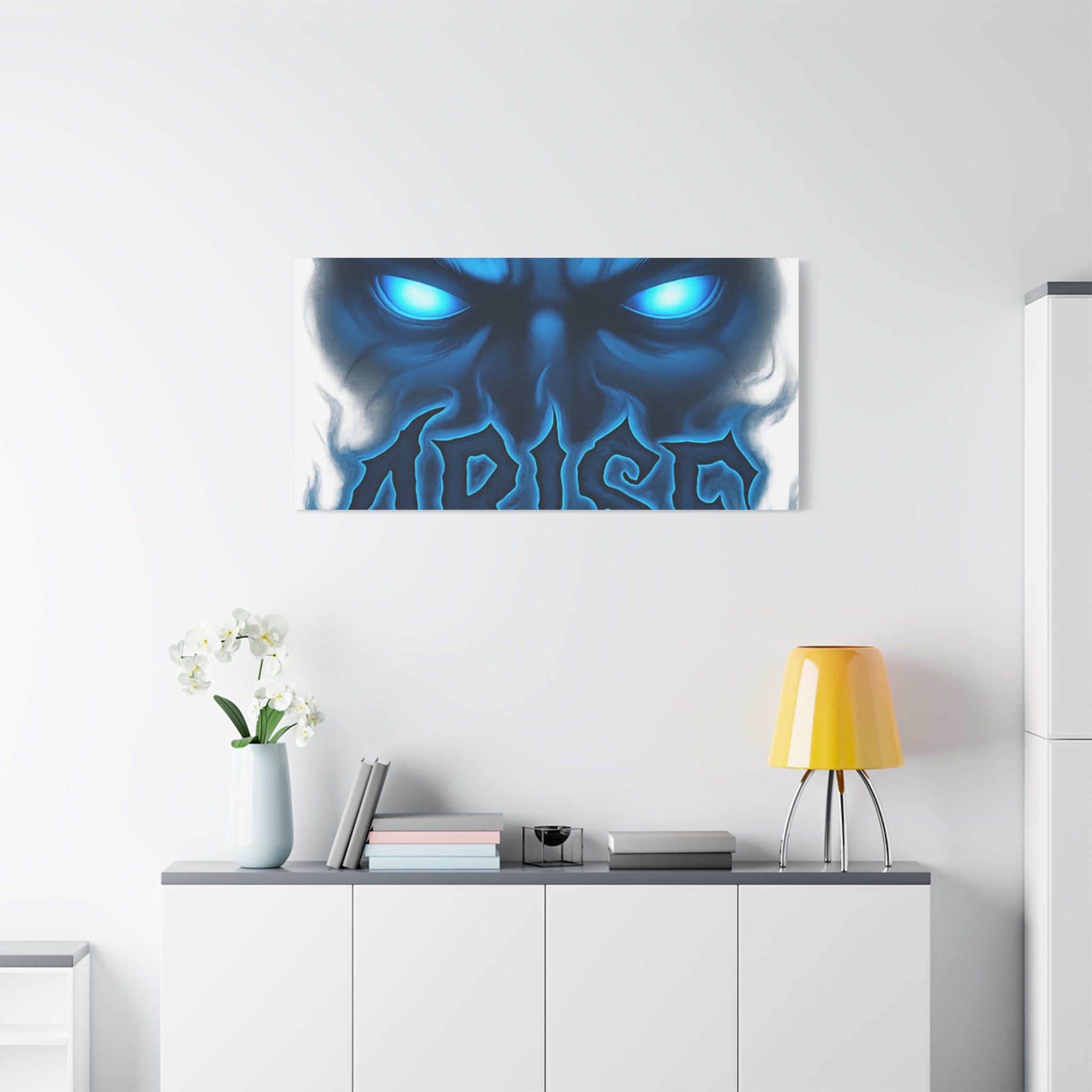 Arise Blue Demon Canvas Wall Art — Matte Stretched Horror Poster