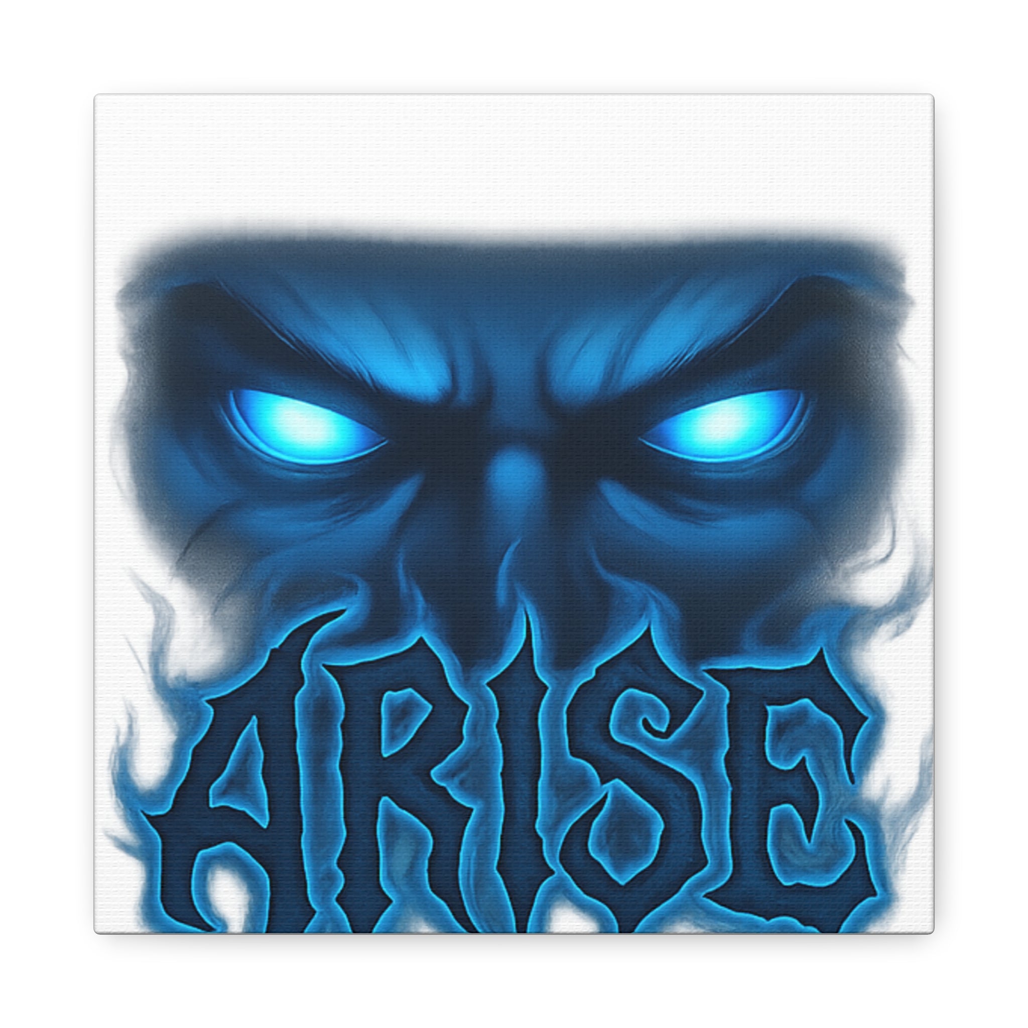 Arise Blue Demon Canvas Wall Art — Matte Stretched Horror Poster