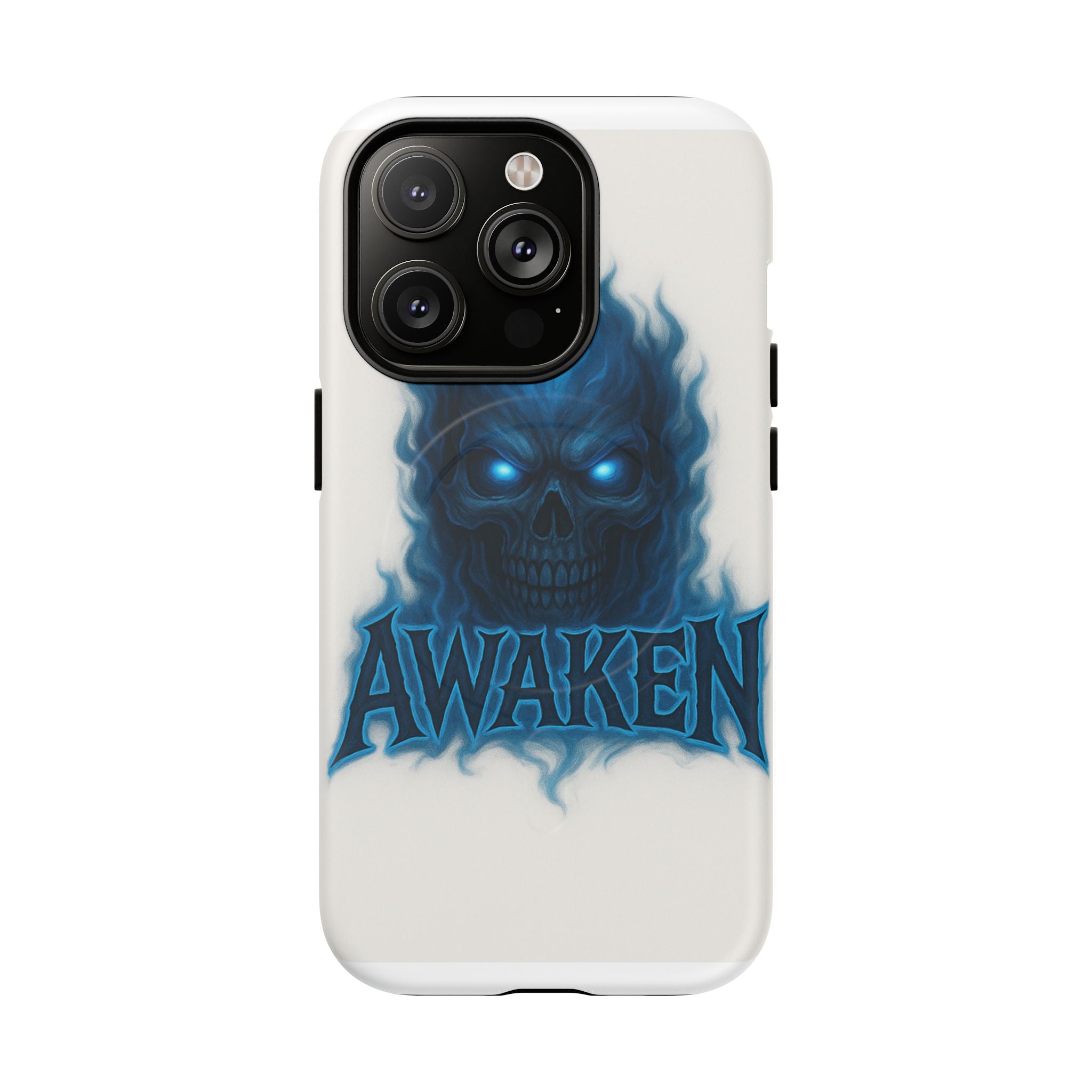 Awaken Blue Flame Skull Tough Magnetic Phone Case — Protective iPhone Cover