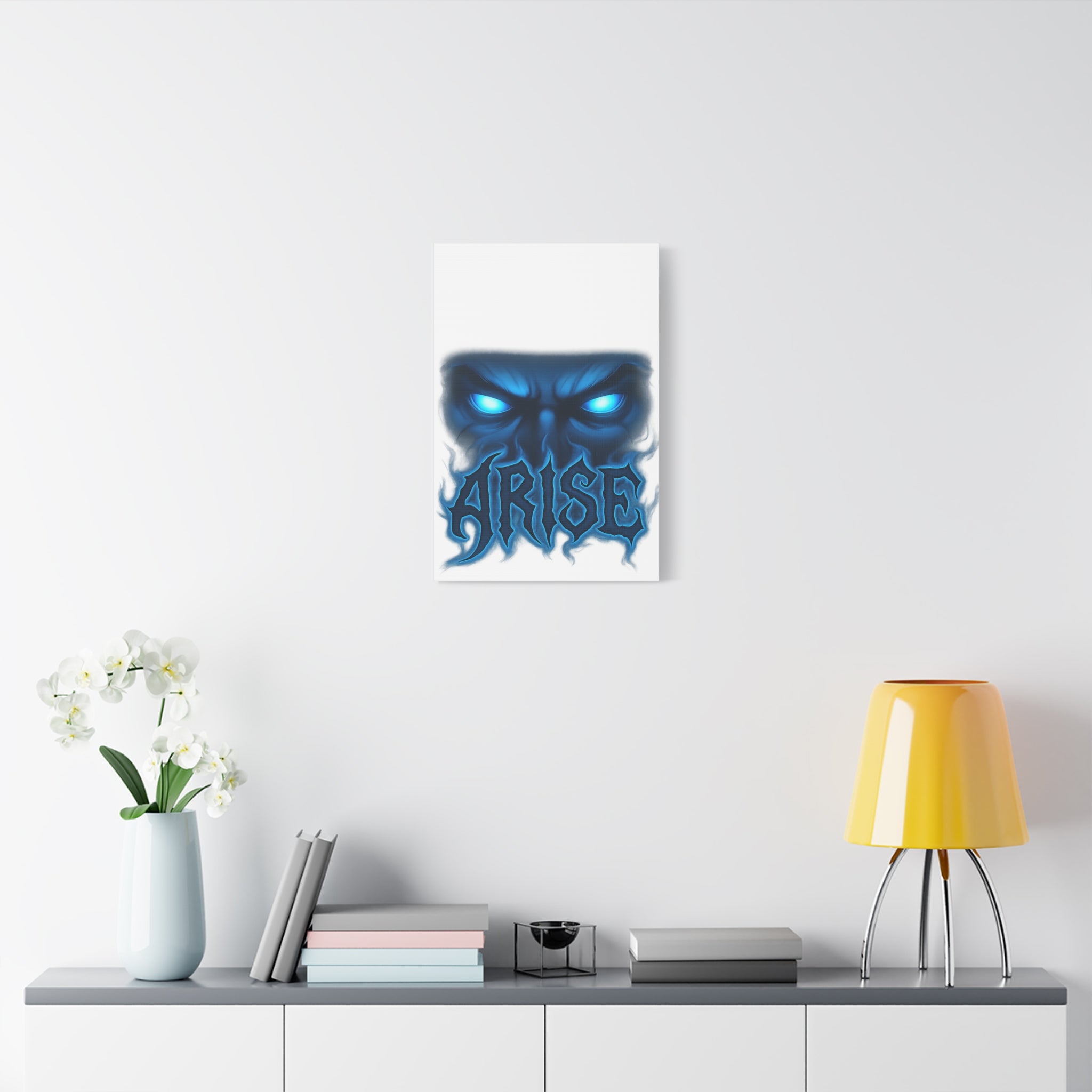Arise Blue Demon Canvas Wall Art — Matte Stretched Horror Poster