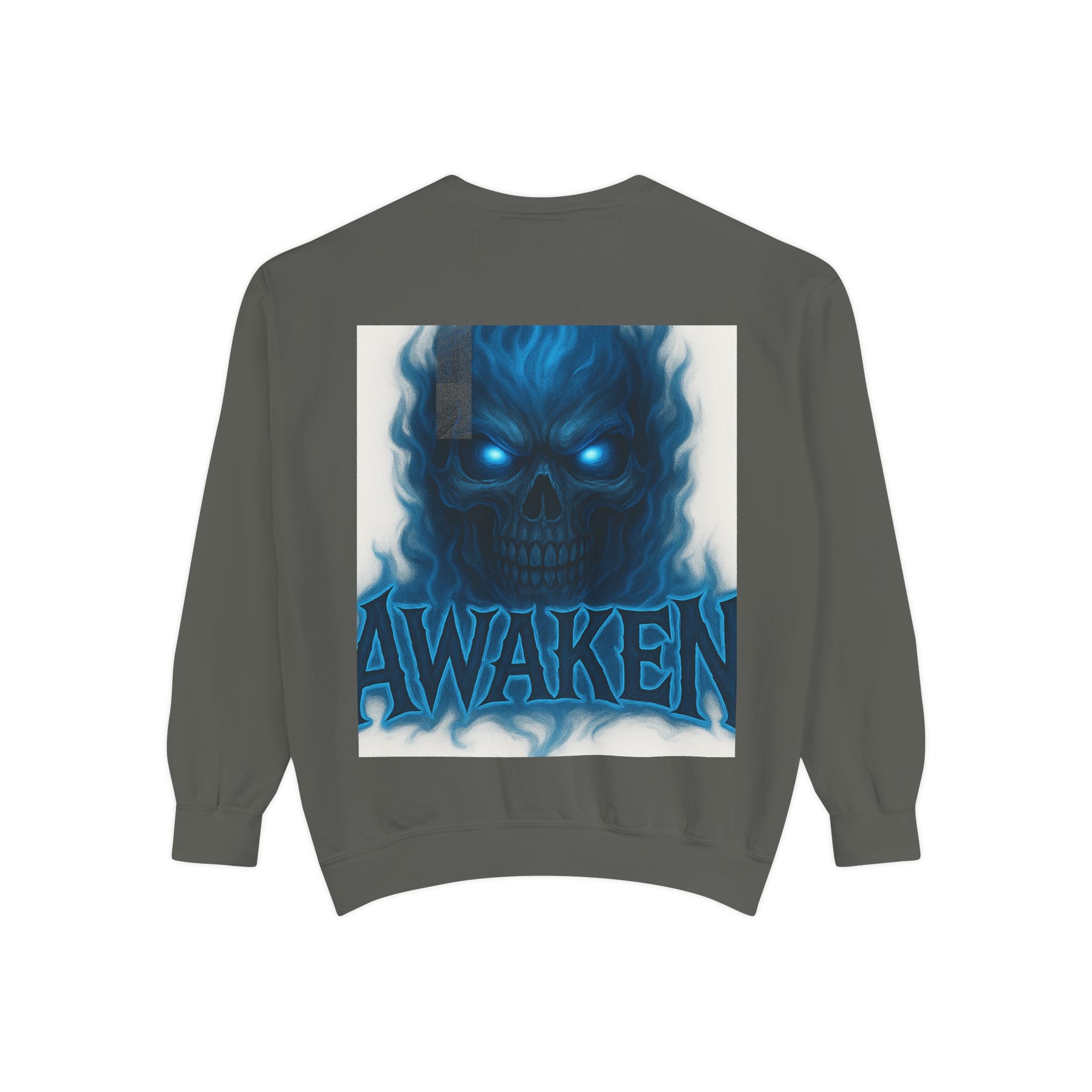 Arise Awake Blue Flame Skull Sweatshirt — Gothic Streetwear Crewneck