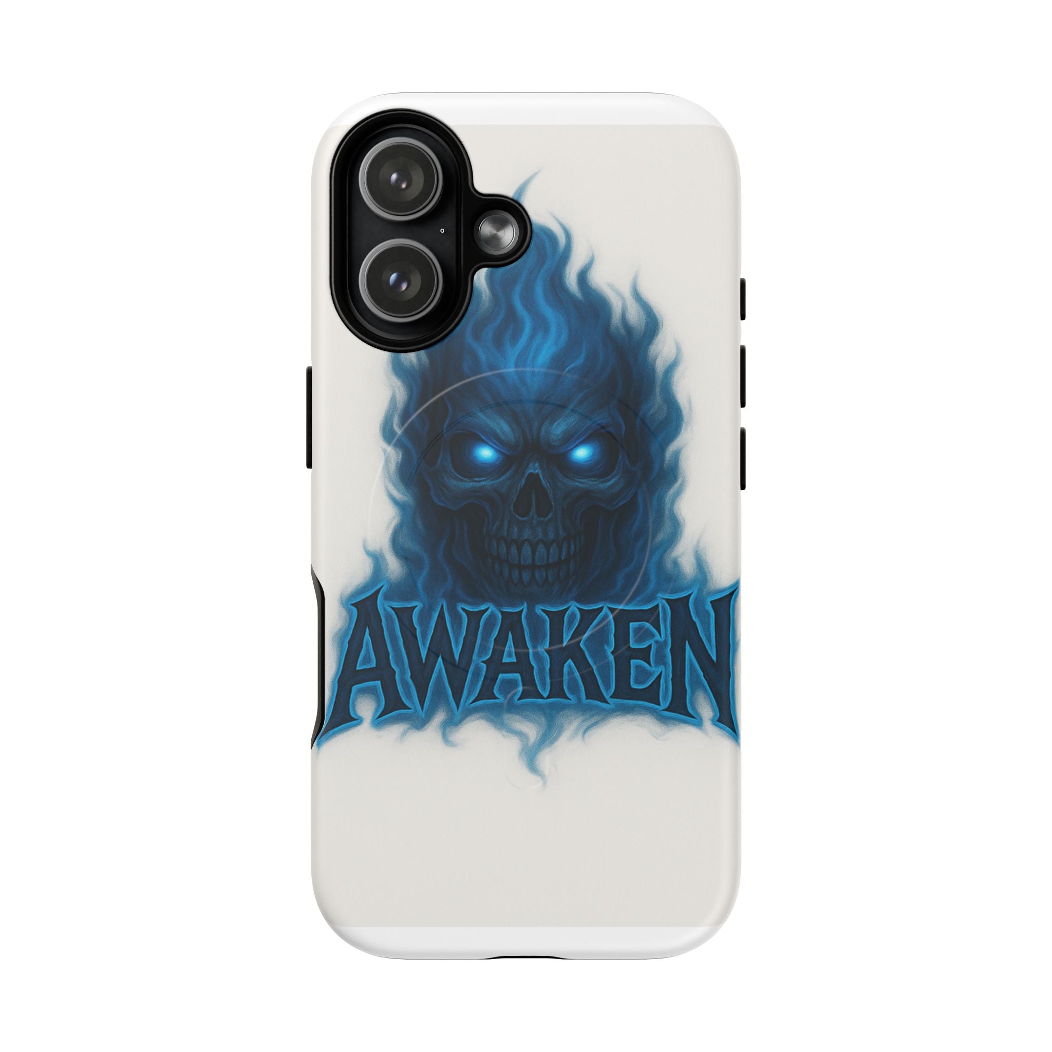 Awaken Blue Flame Skull Tough Magnetic Phone Case — Protective iPhone Cover