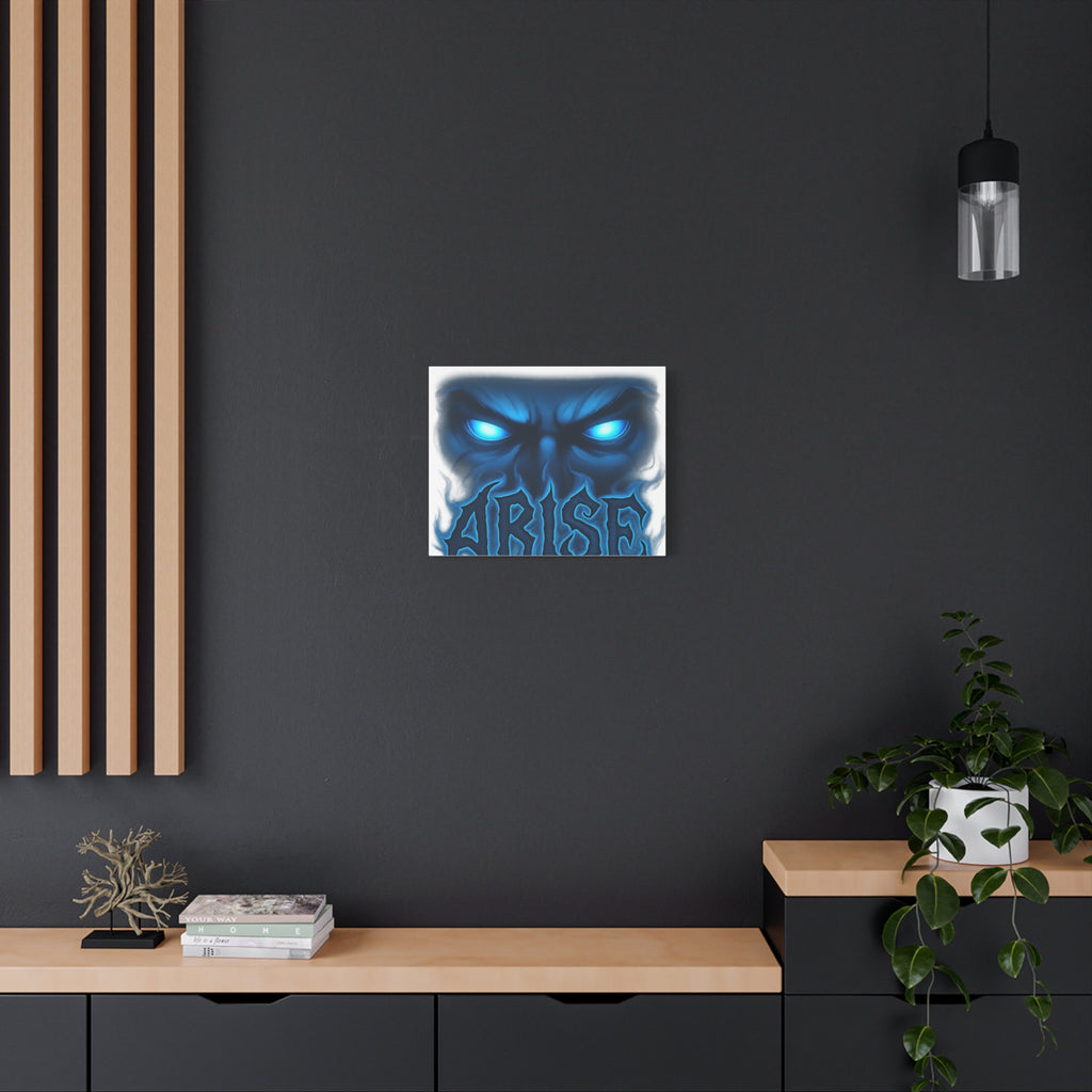 Arise Blue Demon Canvas Wall Art — Matte Stretched Horror Poster