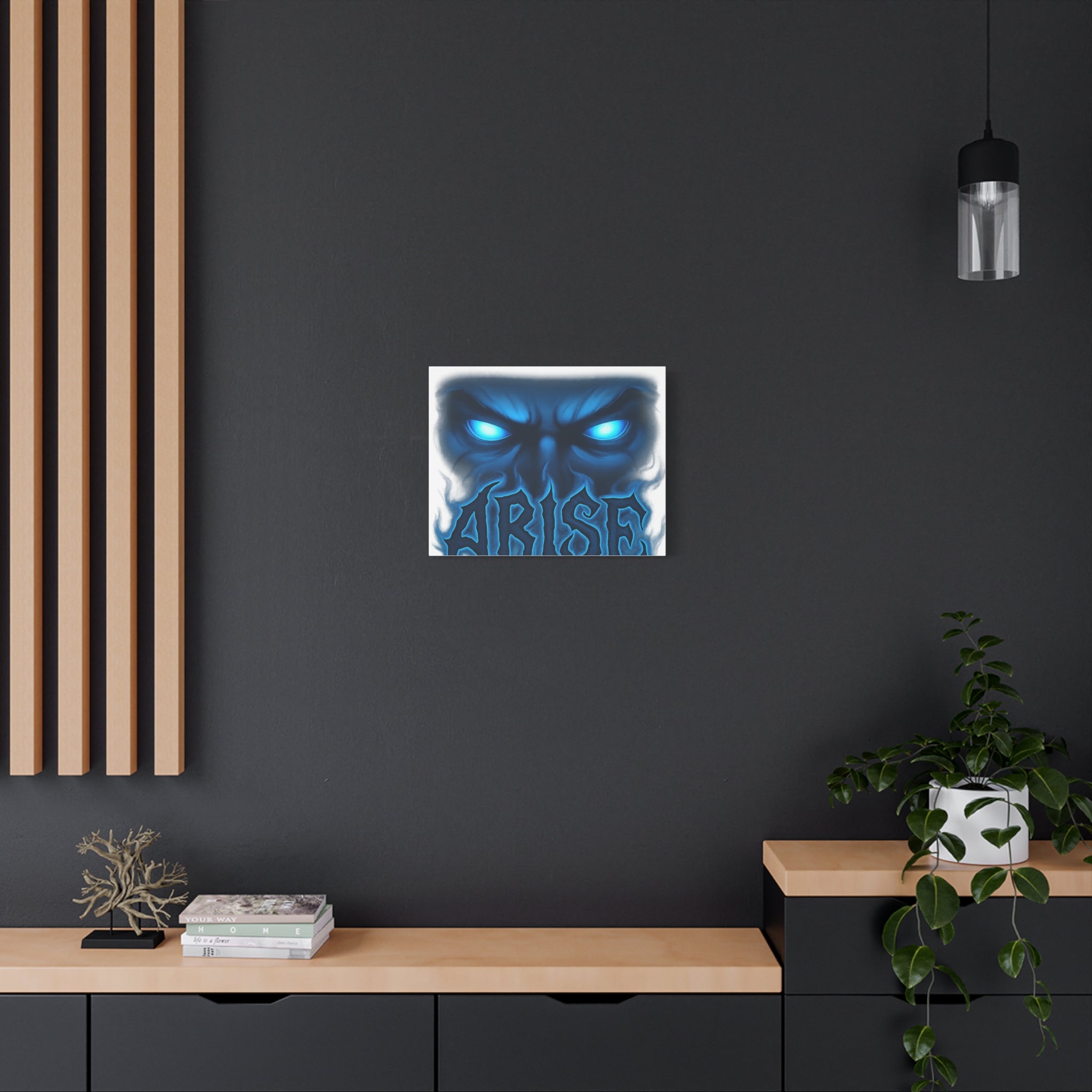 Arise Blue Demon Canvas Wall Art — Matte Stretched Horror Poster
