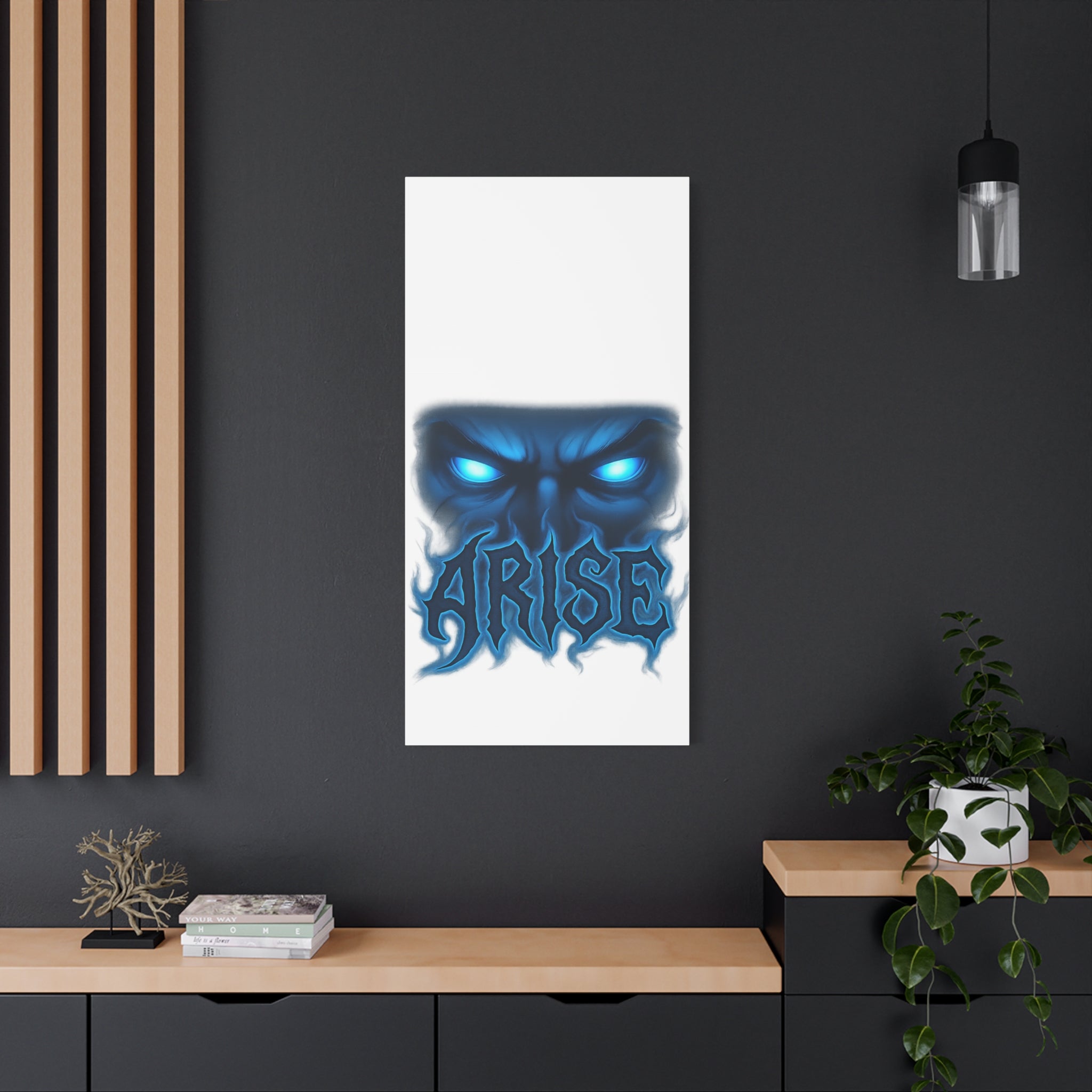 Arise Blue Demon Canvas Wall Art — Matte Stretched Horror Poster