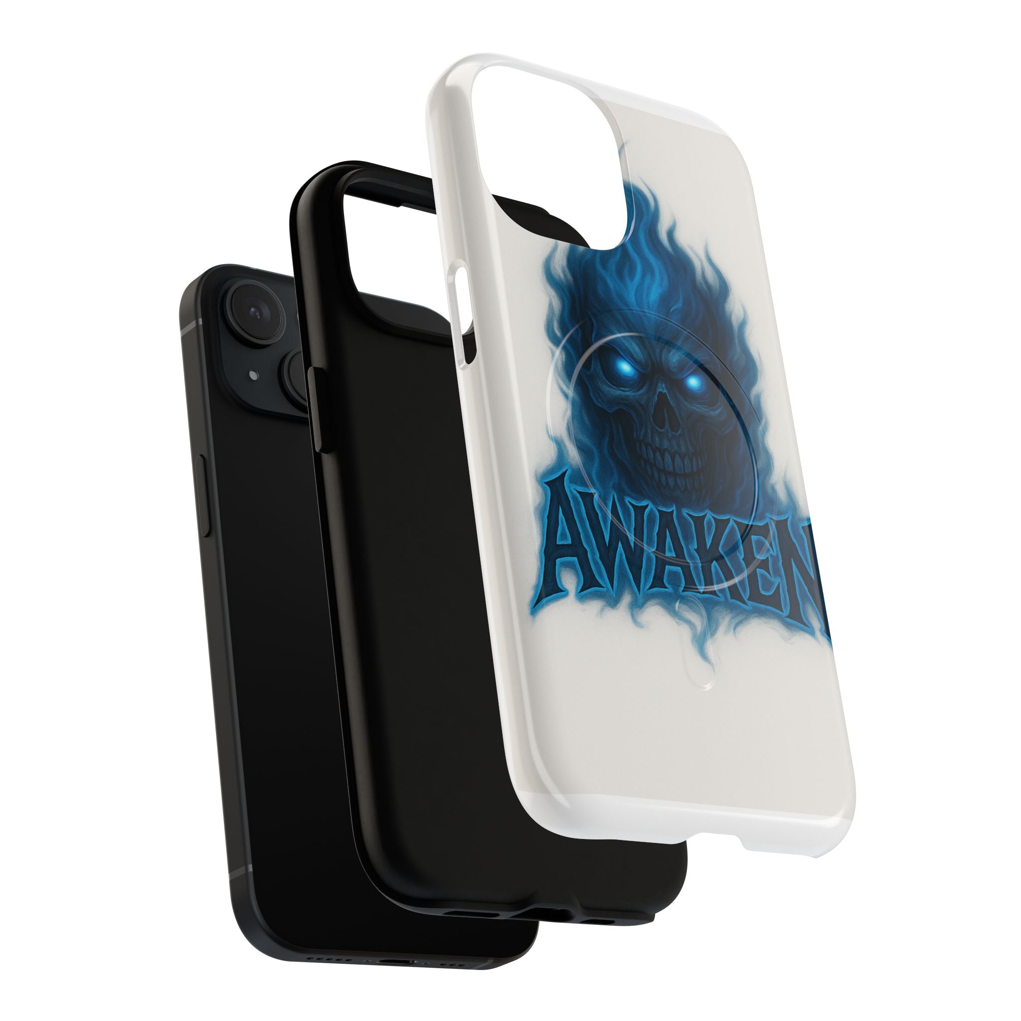 Awaken Blue Flame Skull Tough Magnetic Phone Case — Protective iPhone Cover