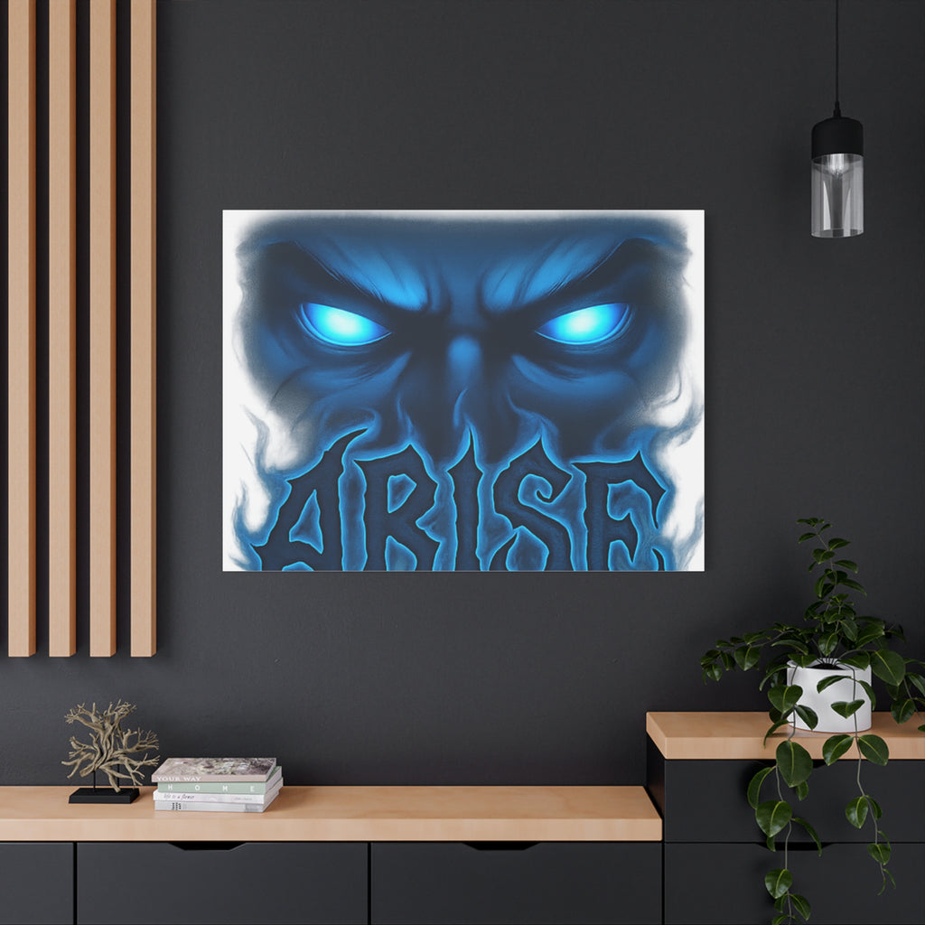 Arise Blue Demon Canvas Wall Art — Matte Stretched Horror Poster