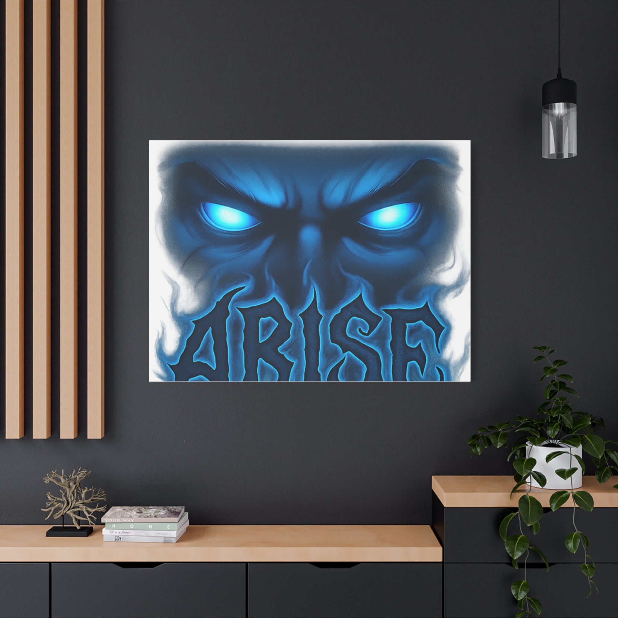 Arise Blue Demon Canvas Wall Art — Matte Stretched Horror Poster