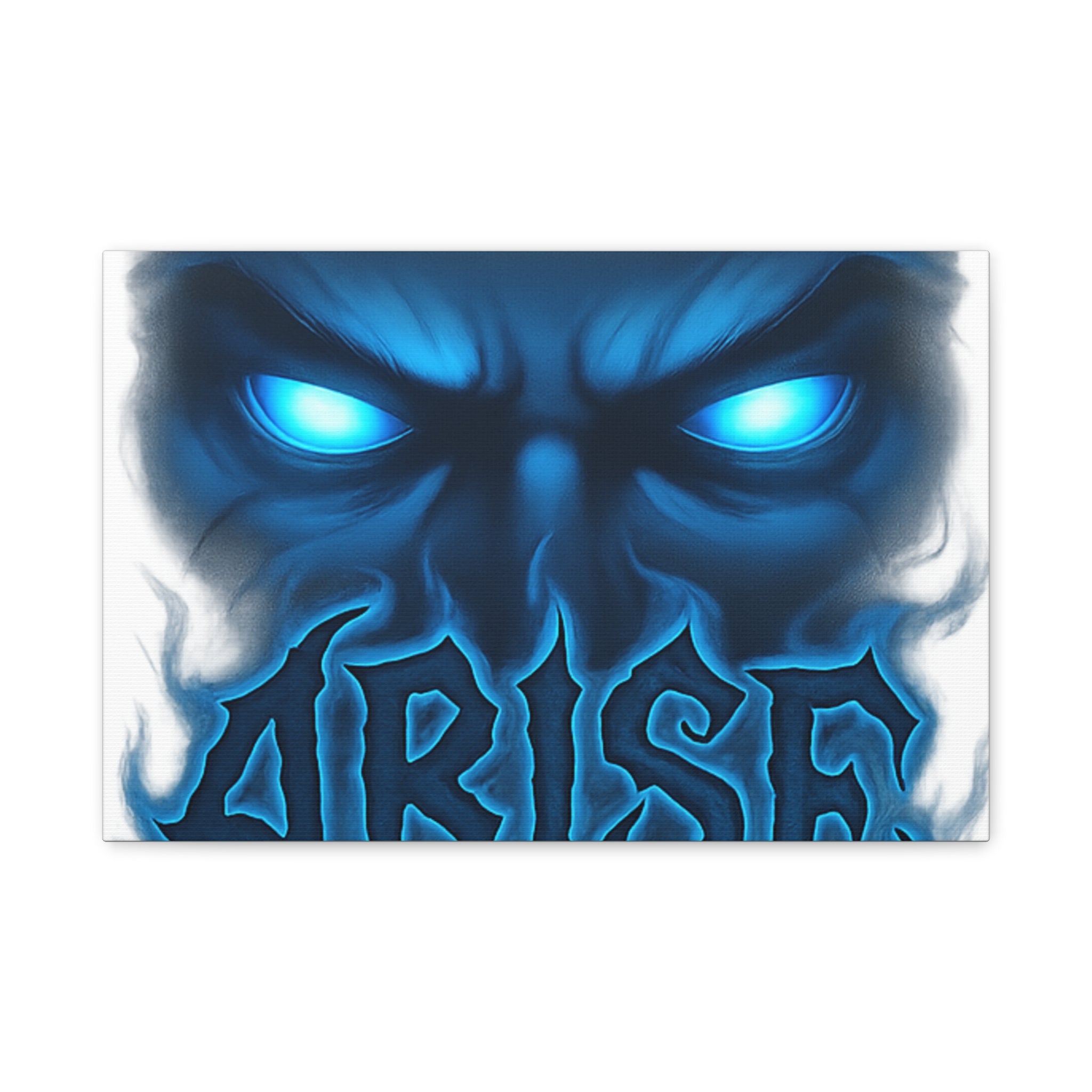 Arise Blue Demon Canvas Wall Art — Matte Stretched Horror Poster