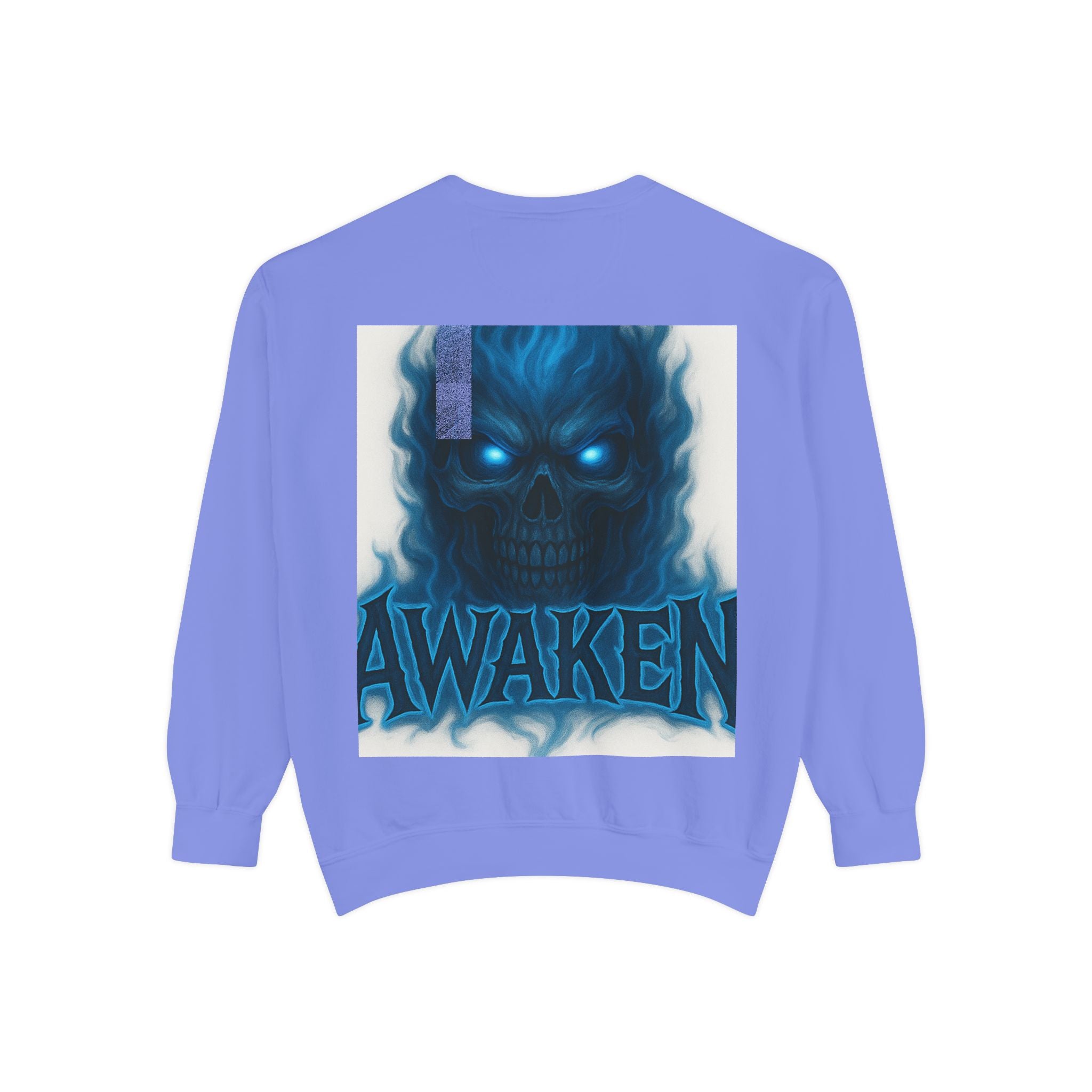Arise Awake Blue Flame Skull Sweatshirt — Gothic Streetwear Crewneck
